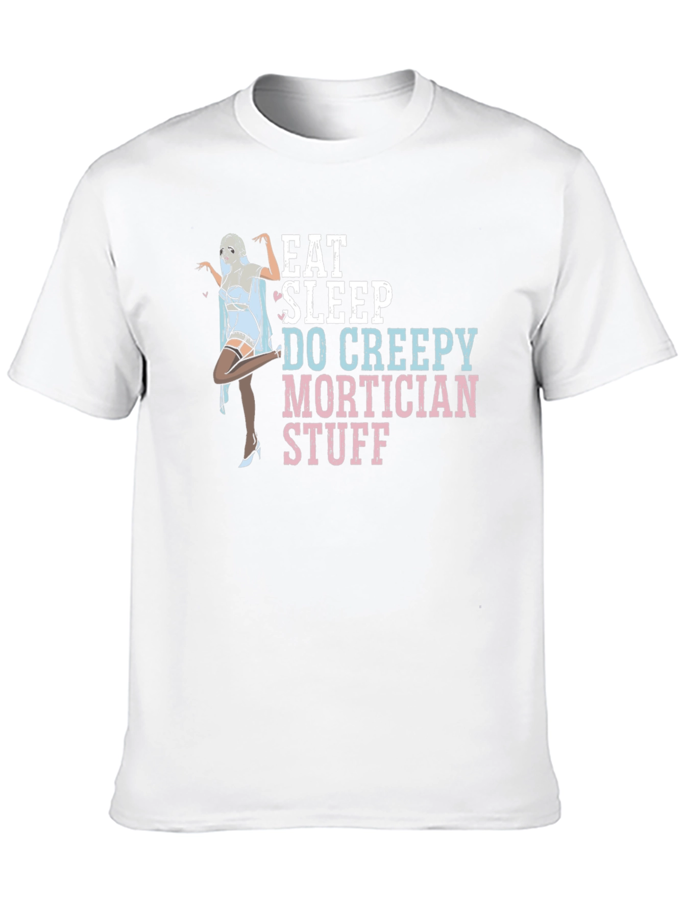 Black Eat Sleep Do Creepy Mortician Stuff Graphic Tee view 10