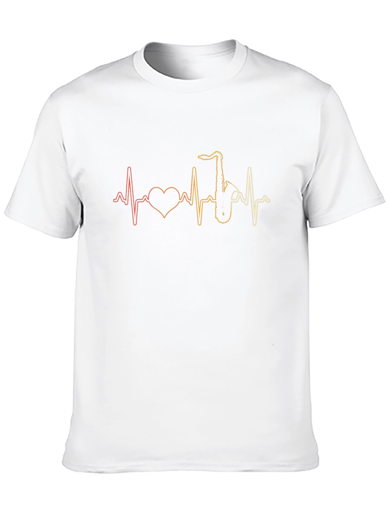 Black Saxophone Heartbeat T-Shirt: Music Lover Tee view 10