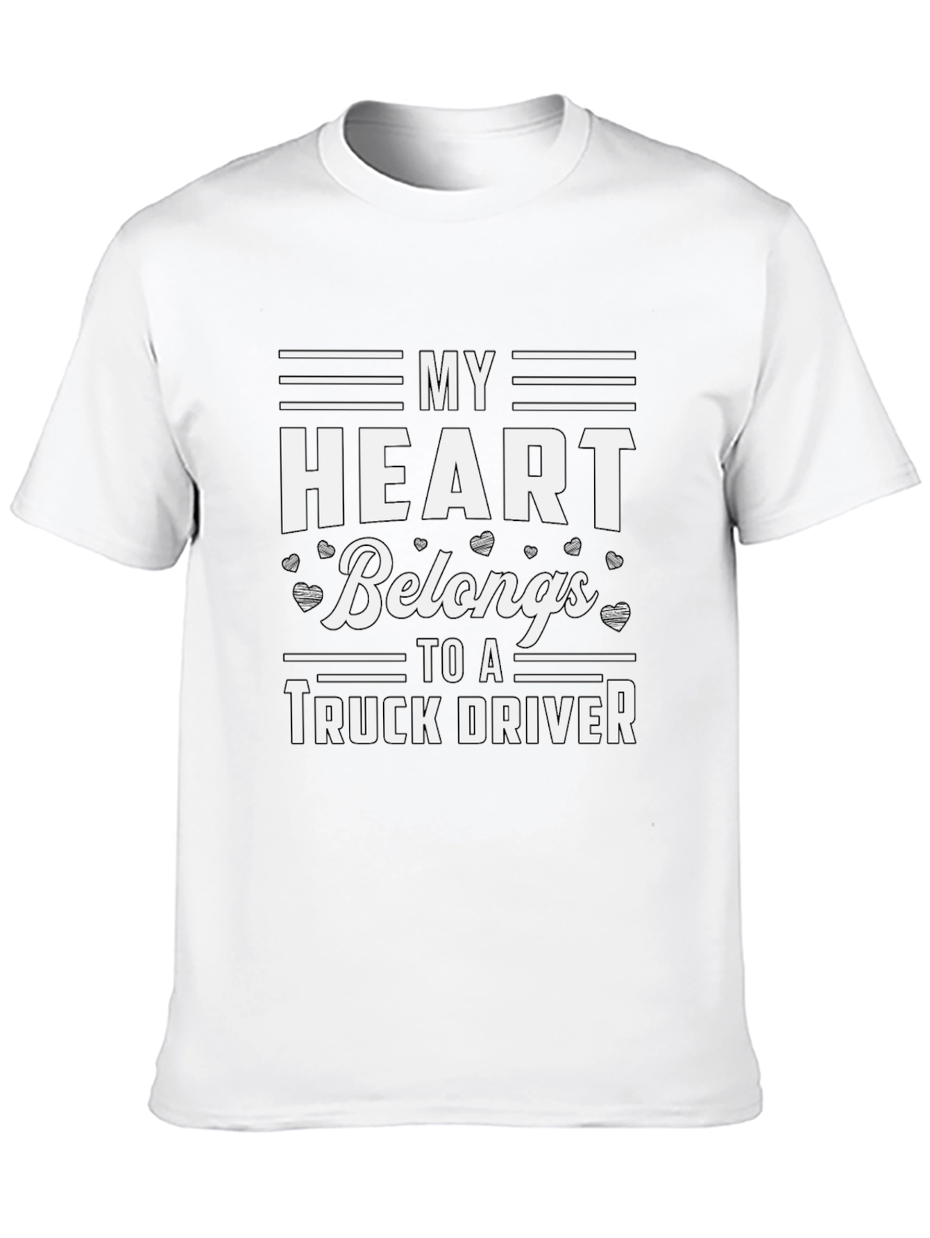 Black My Heart Belongs To A Truck Driver T-Shirt view 10