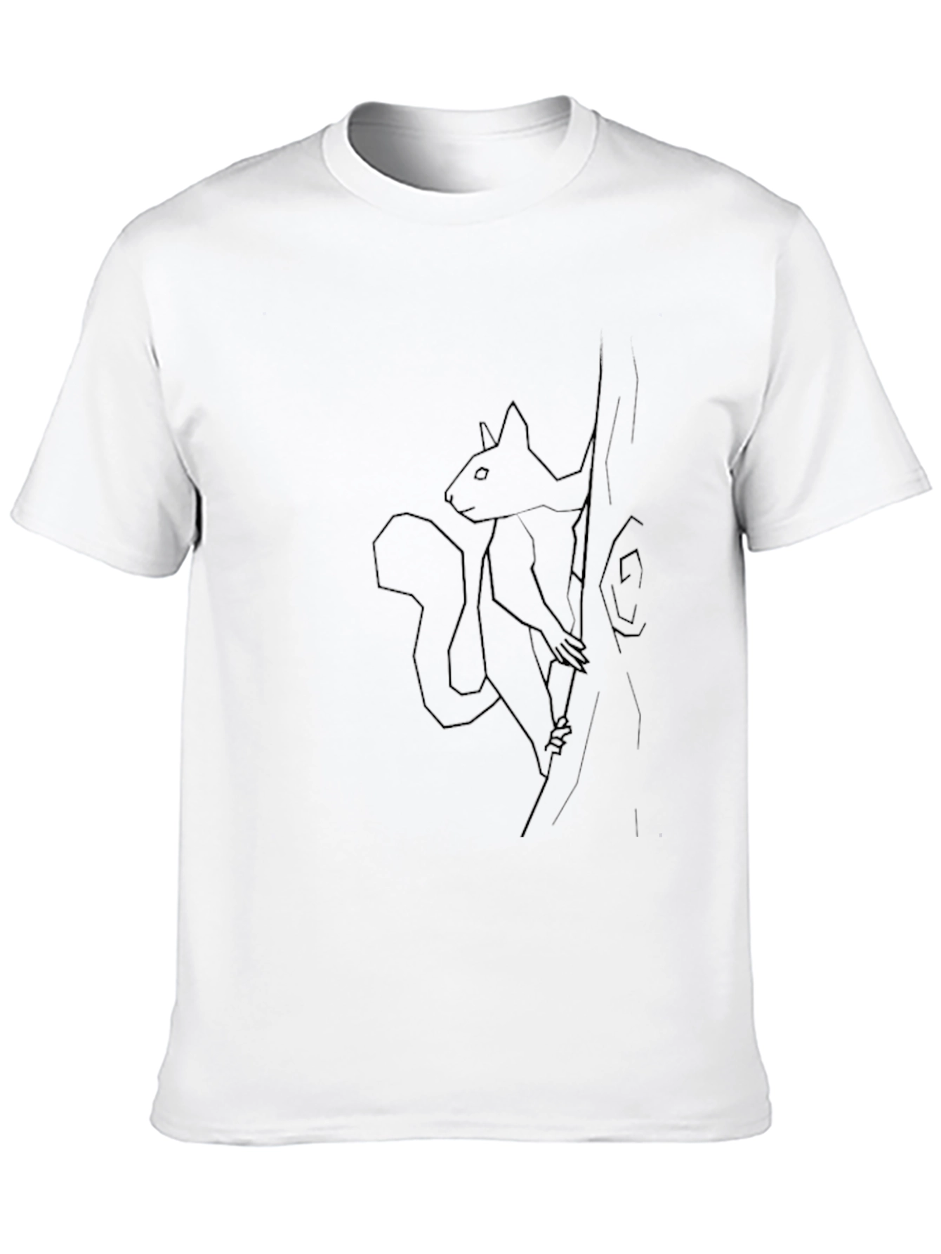Squirrel Tree Graphic Tee - Black Cotton Casual Wear - 10