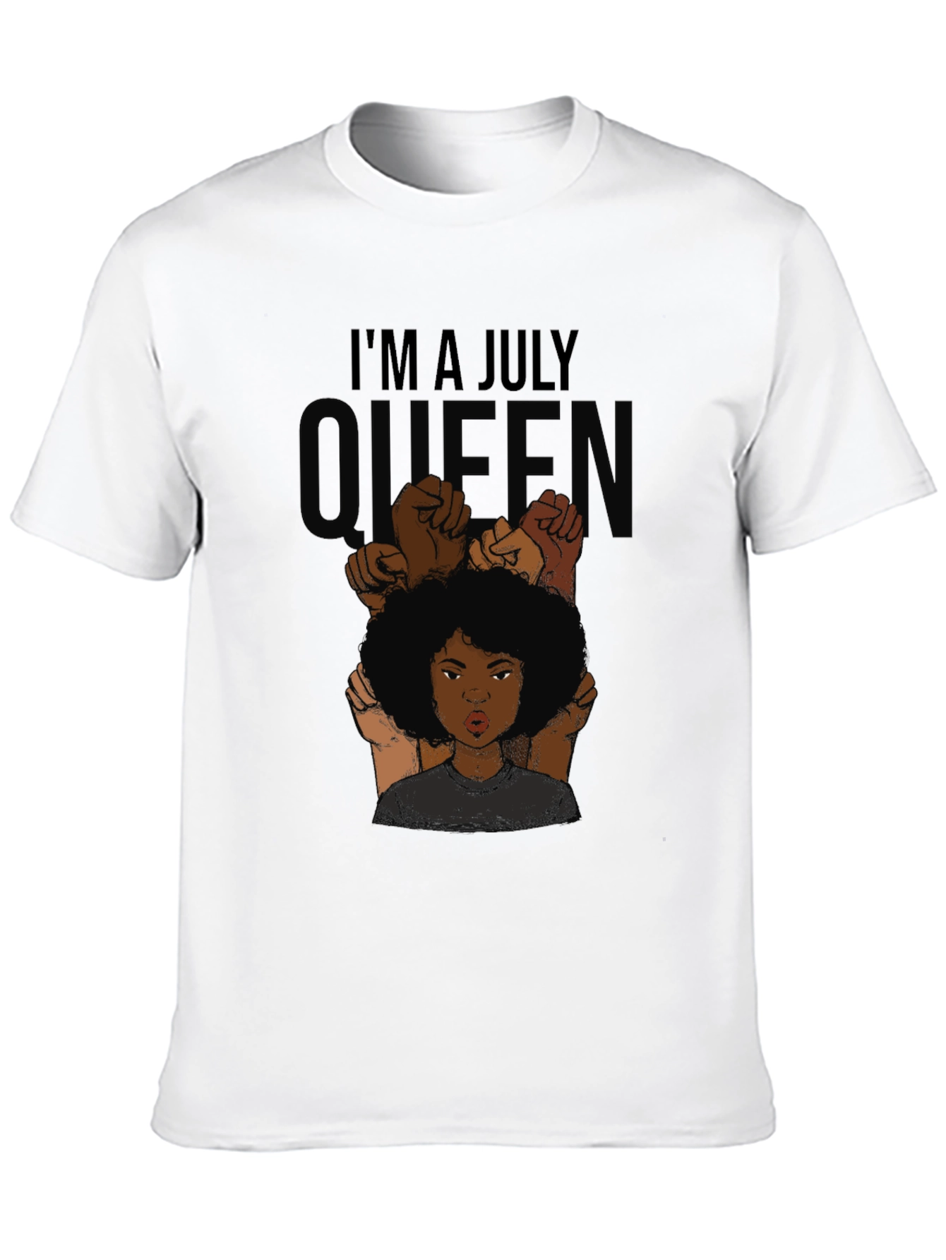 Black I'm a July Queen Black T-Shirt view 10