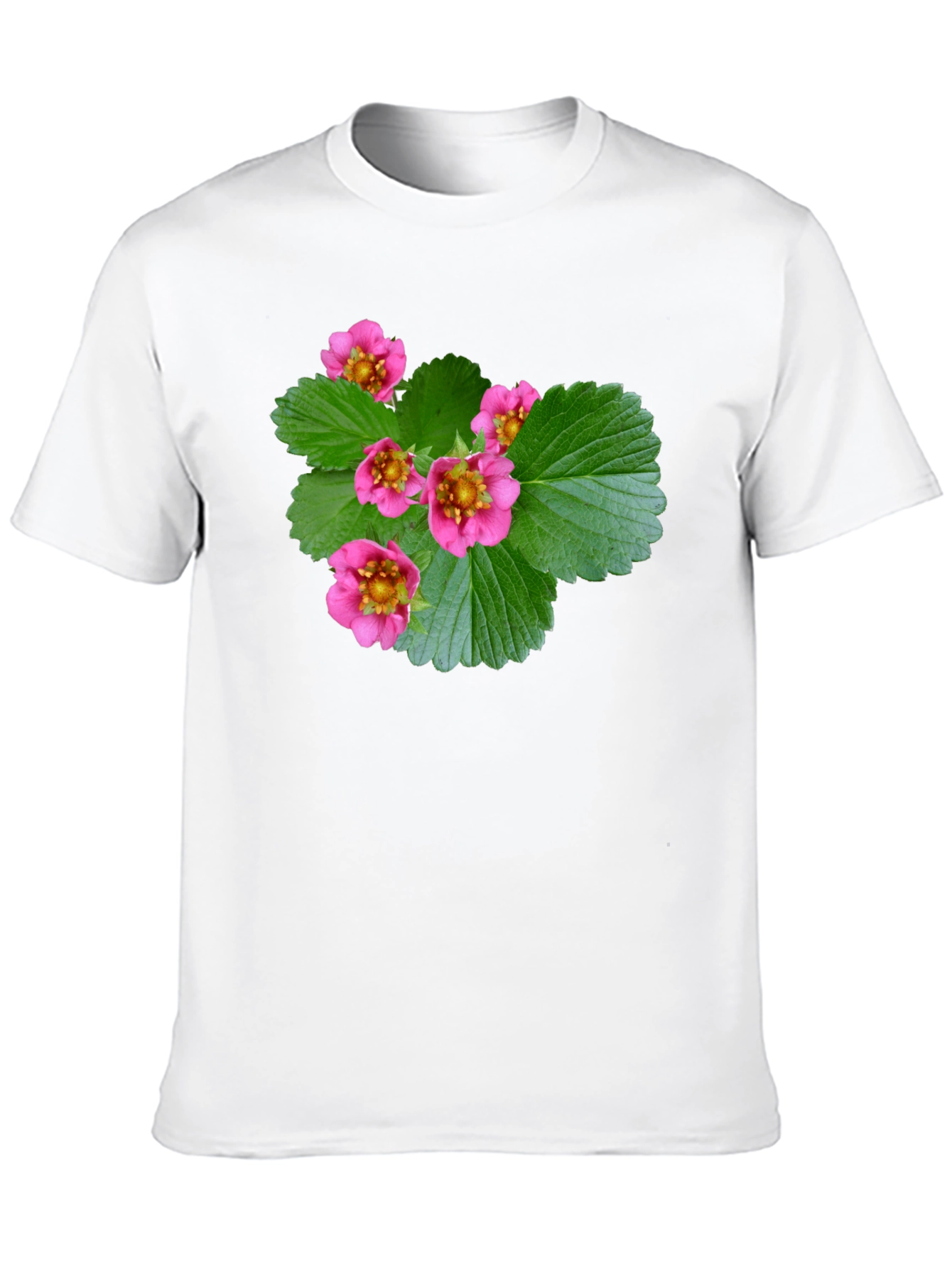 Black Floral Print Black T-Shirt - Nature Inspired Design view 10