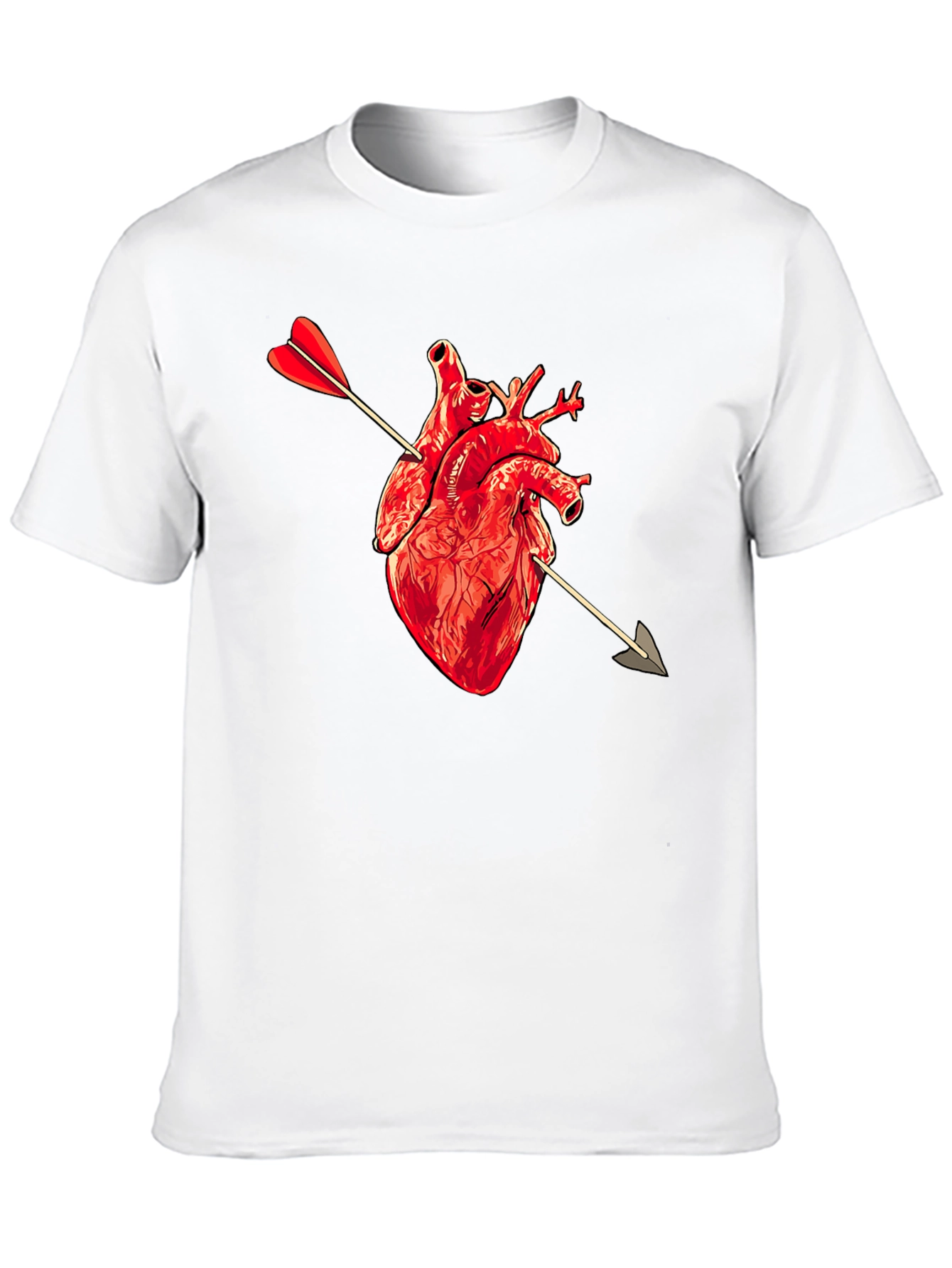 Black Anatomical Heart Arrow T-Shirt view 10