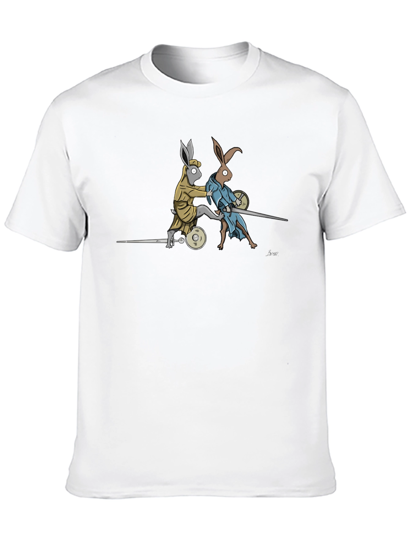 Black Fencing Rabbits Graphic Tee - Unique Design view 10