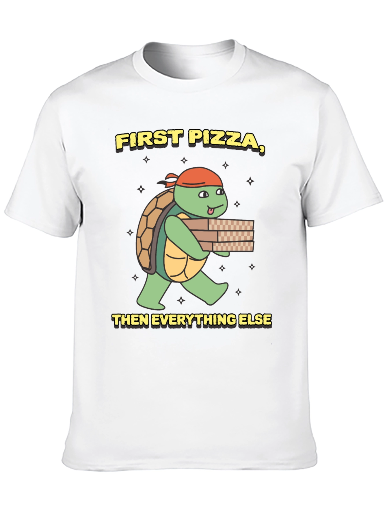 Black First Pizza Then Everything Else Turtle T-Shirt view 10