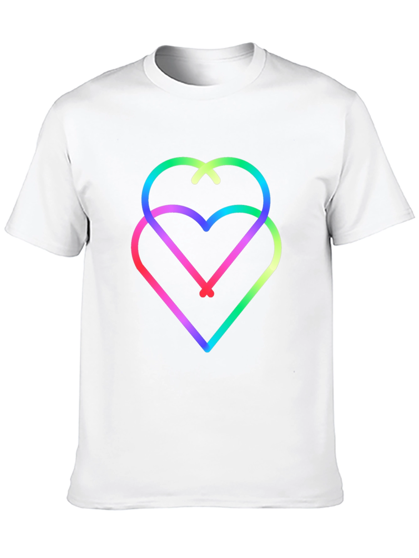 Black Rainbow Hearts Black Tee - Unique Graphic Design view 10