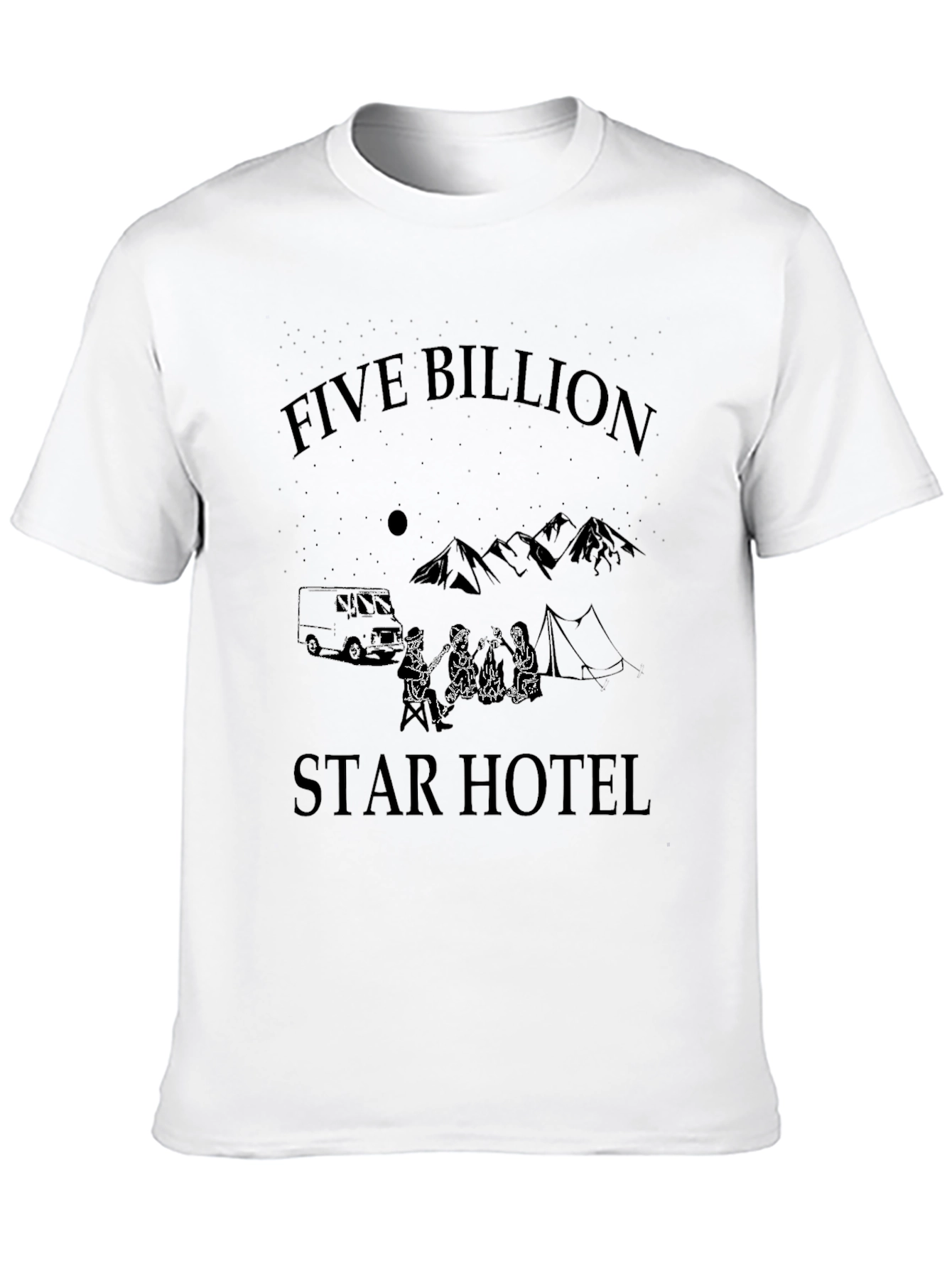 Black Five Billion Star Hotel Graphic Tee - Camping T-Shirt view 10
