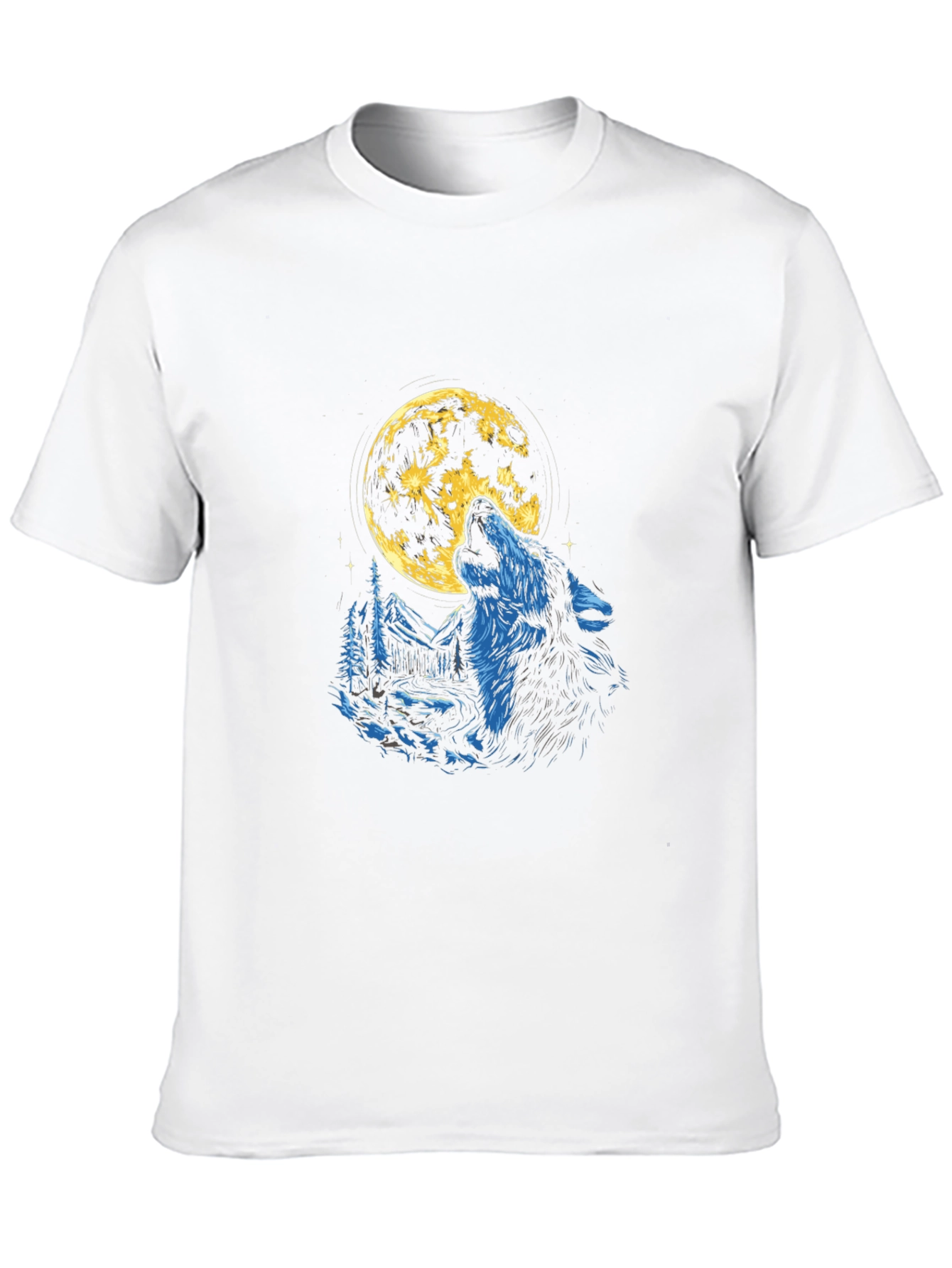 Black Wolf Moon Graphic T-Shirt - Black Cotton Tee view 10