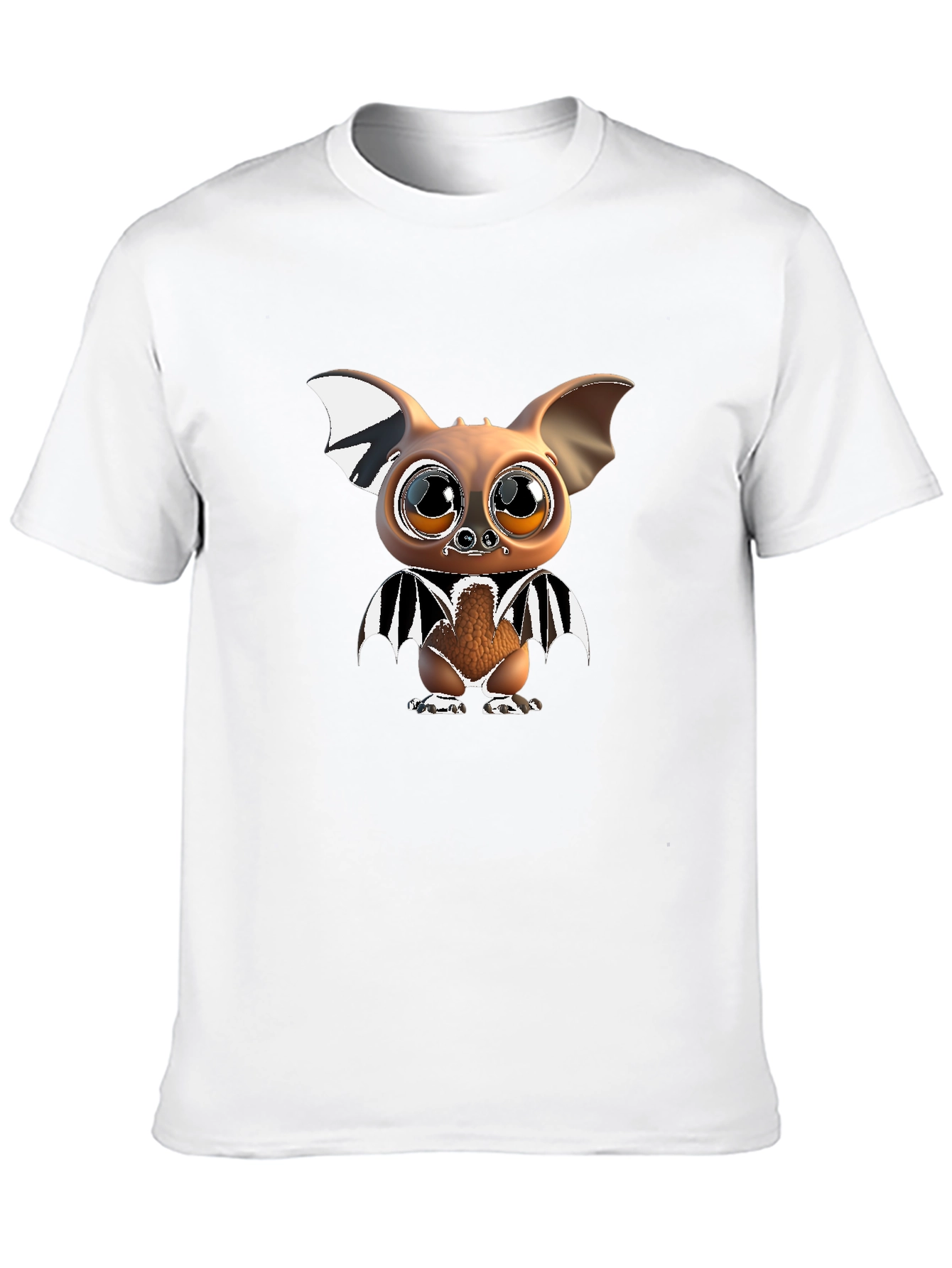 Black Cute Cartoon Bat Graphic Tee view 10