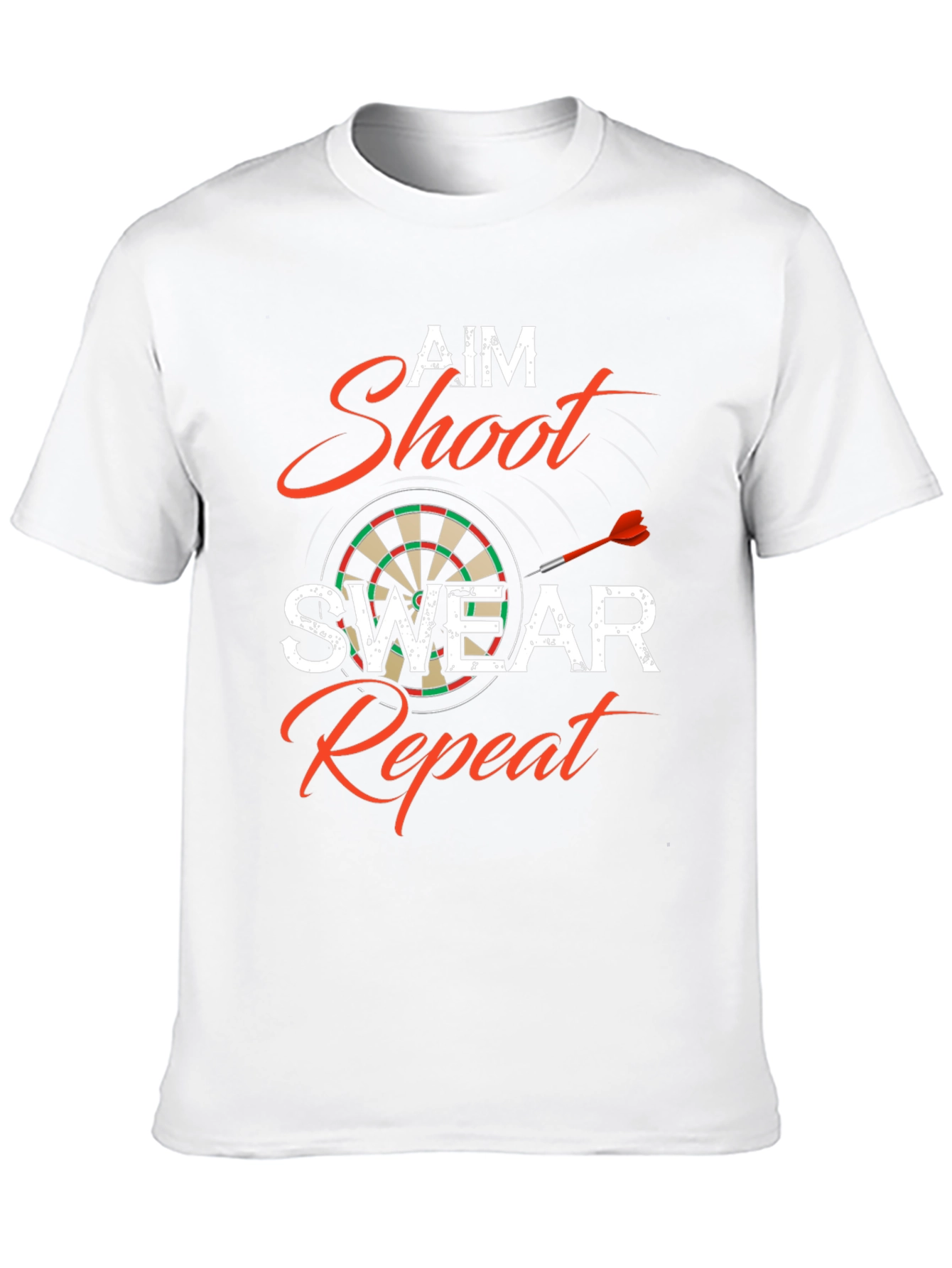 Black Aim Shoot Swear Repeat Dart T-Shirt view 10