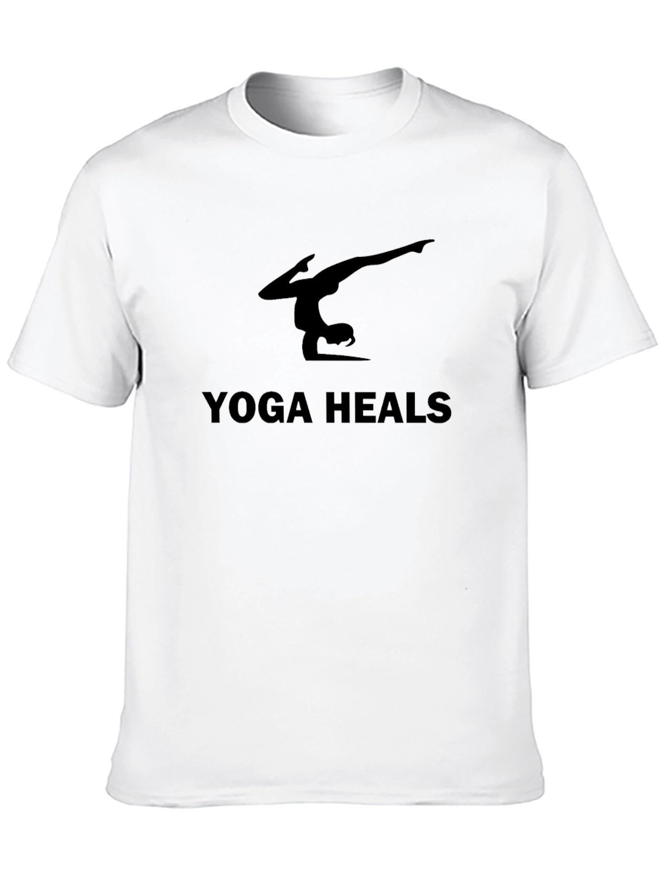 Black Yoga Heals Black T-Shirt view 10