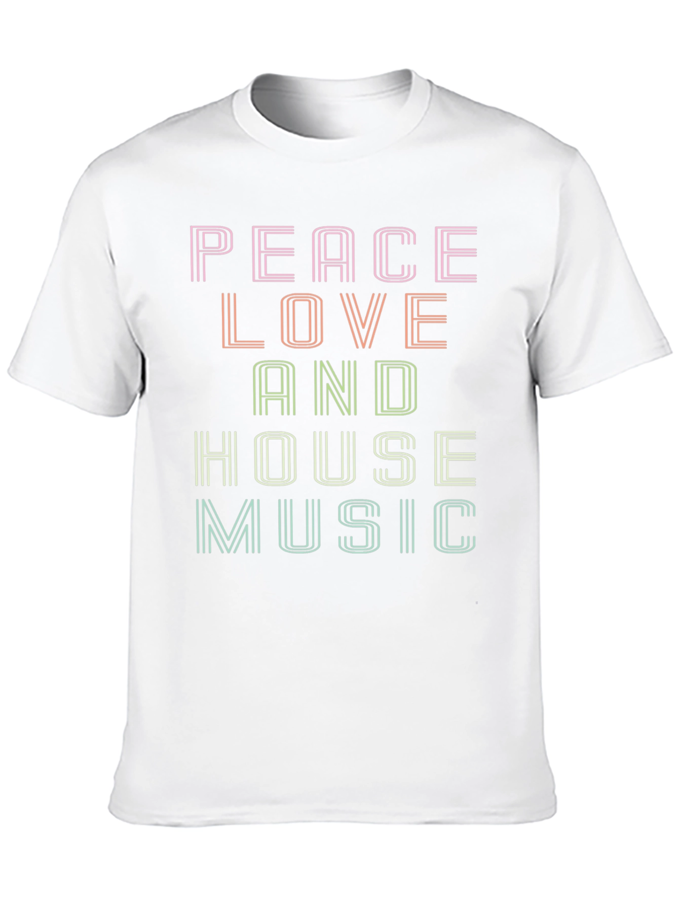 Black Peace Love House Music Graphic T-Shirt view 10