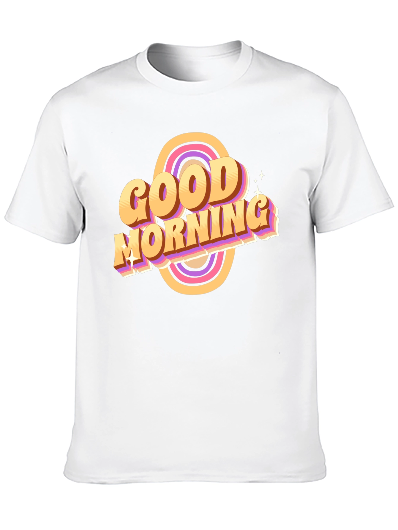 Black Good Morning Retro T-Shirt Black view 10