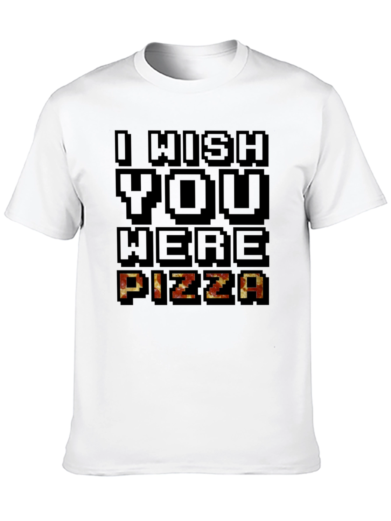 Black I Wish You Were Pizza Graphic T-Shirt view 10