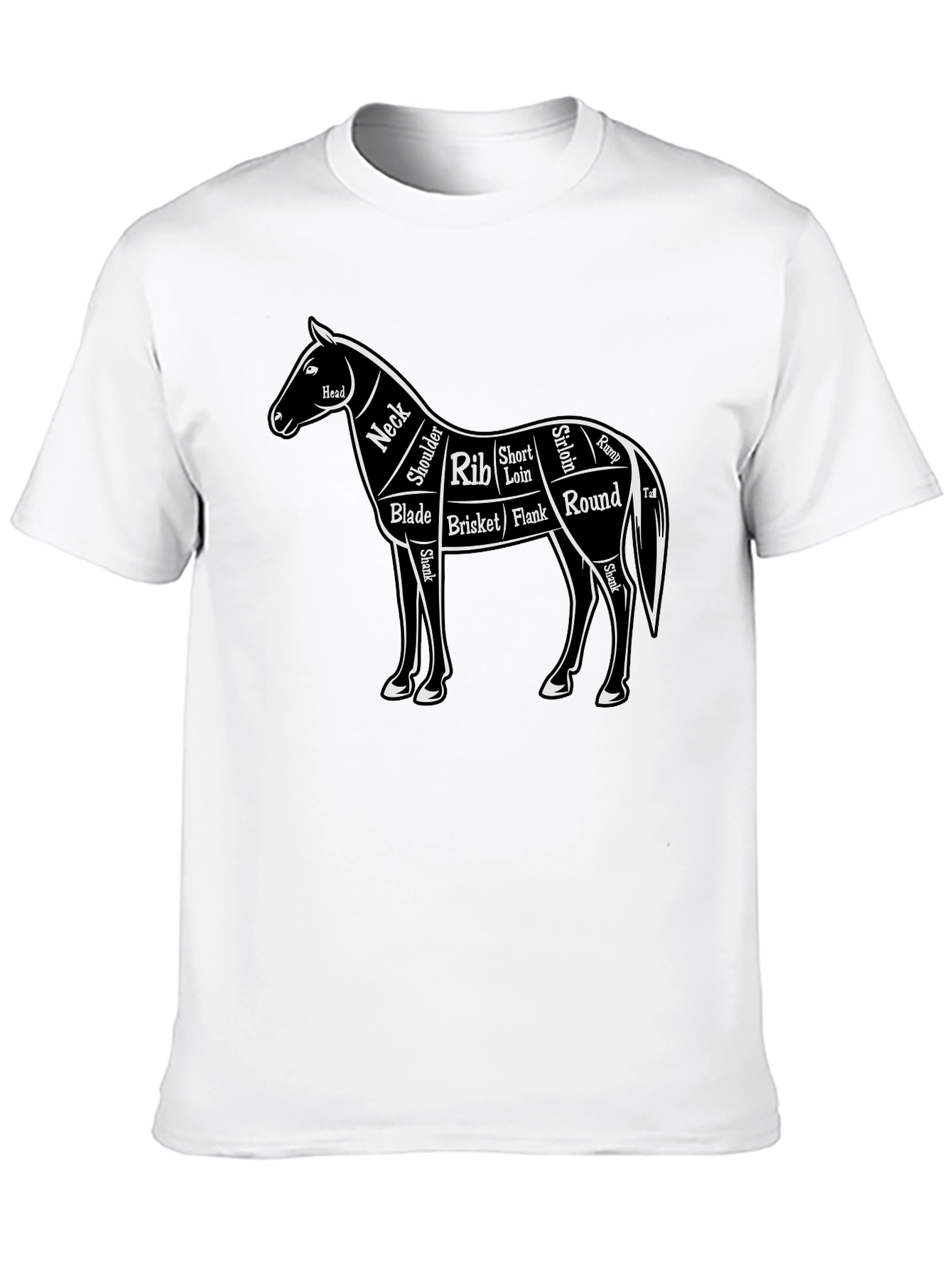 Black Horse Anatomy Black Graphic T-Shirt view 10