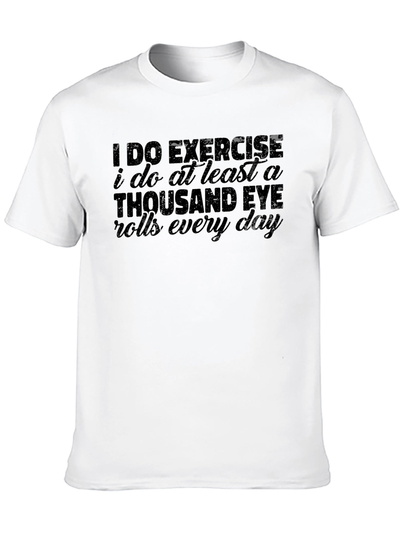 Black Funny Eye Roll Exercise T-Shirt view 10