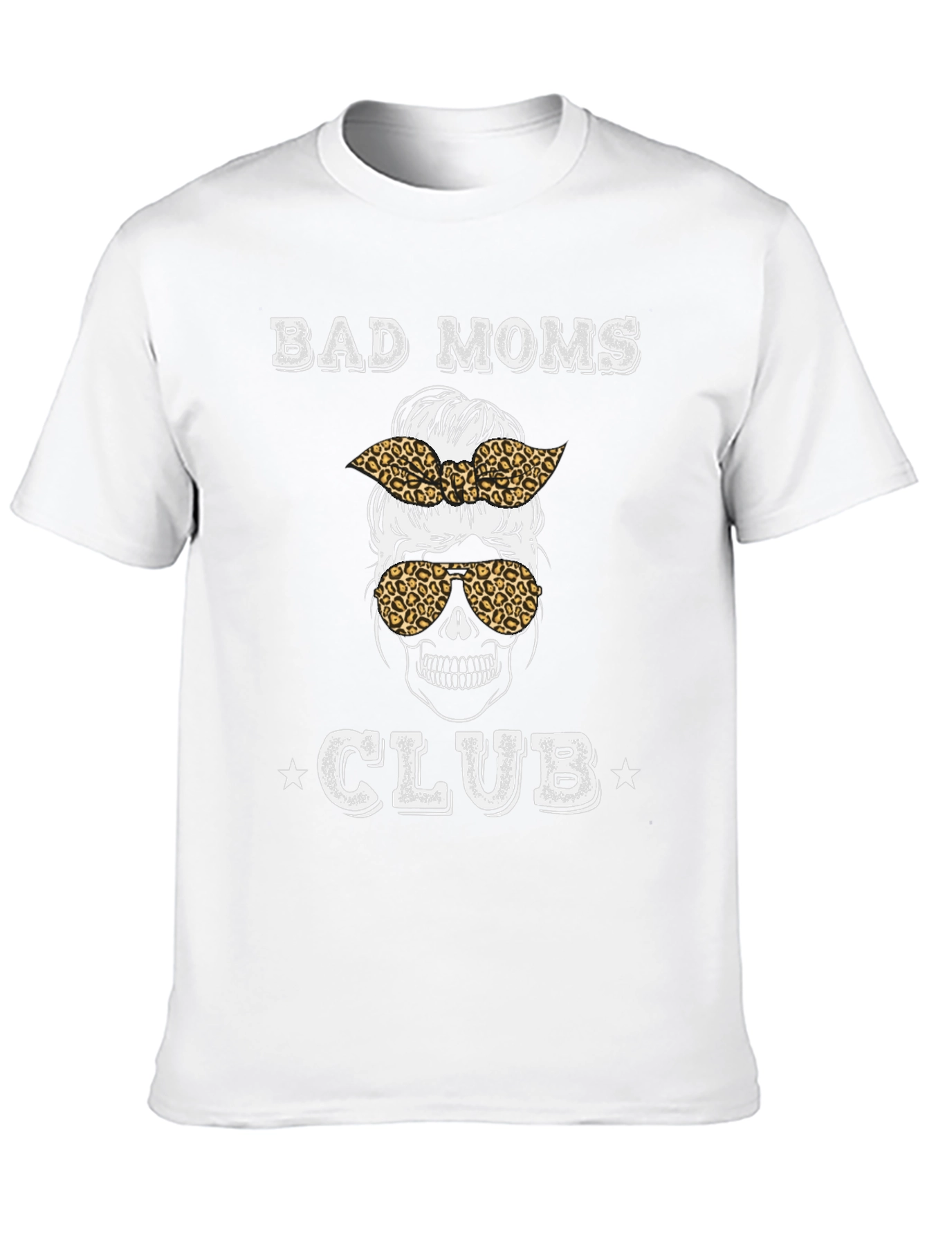 Black Bad Moms Club Graphic Tee - Skull Bandana T-Shirt view 10