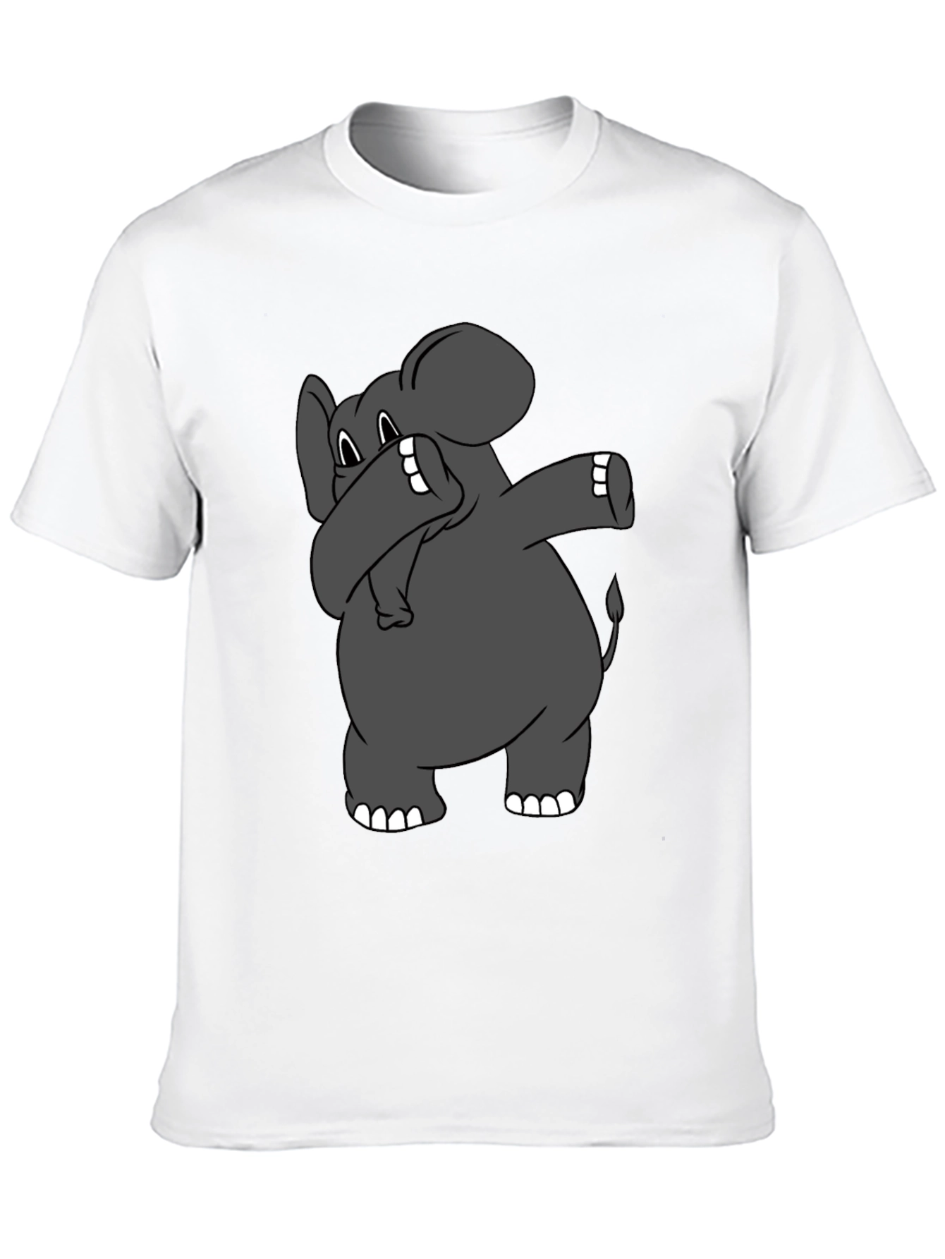Black Dabbing Elephant Graphic T-Shirt - Black Cotton Tee view 10