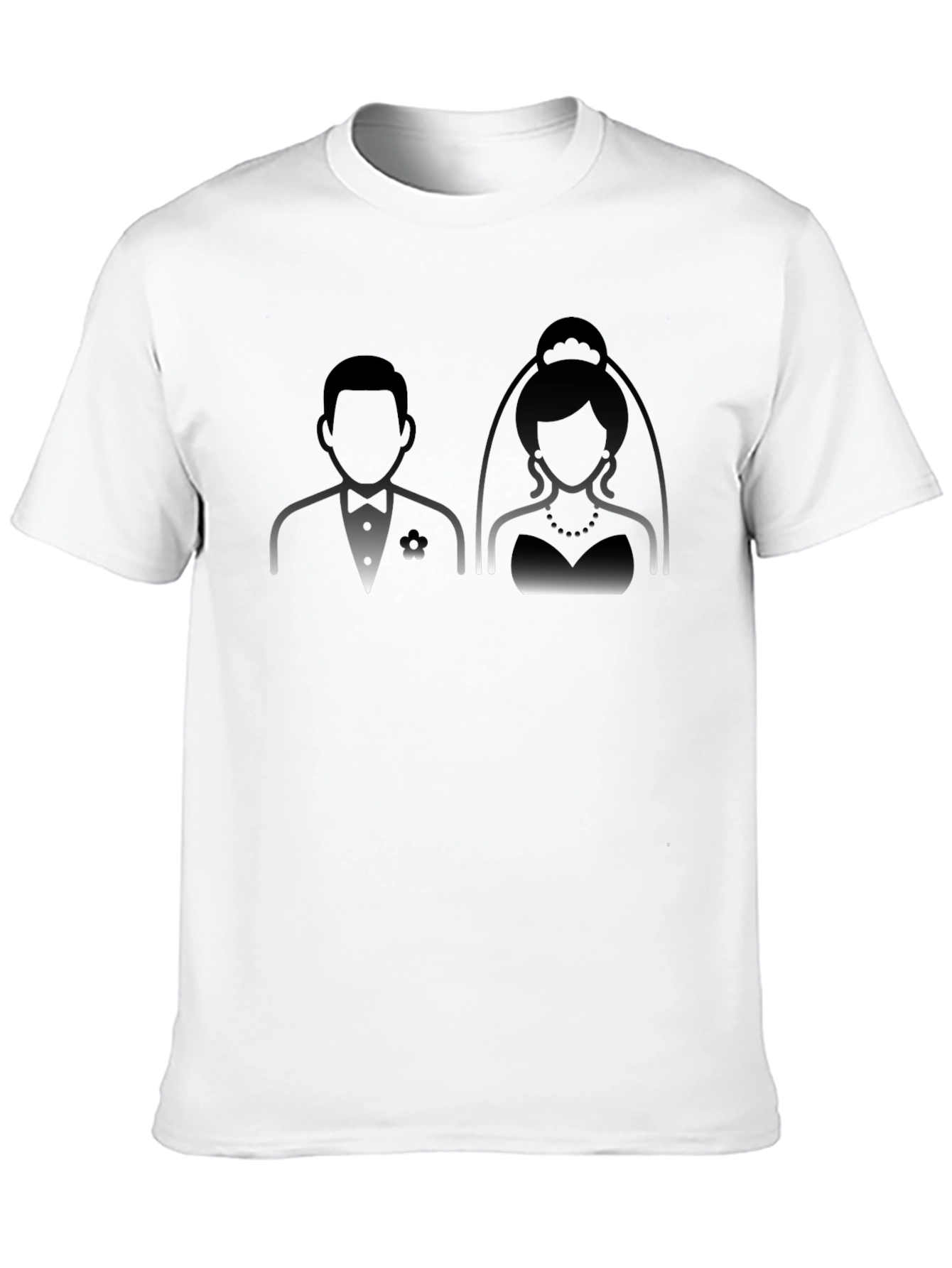 Black Bride and Groom Graphic Tee - Black Cotton T-Shirt view 10