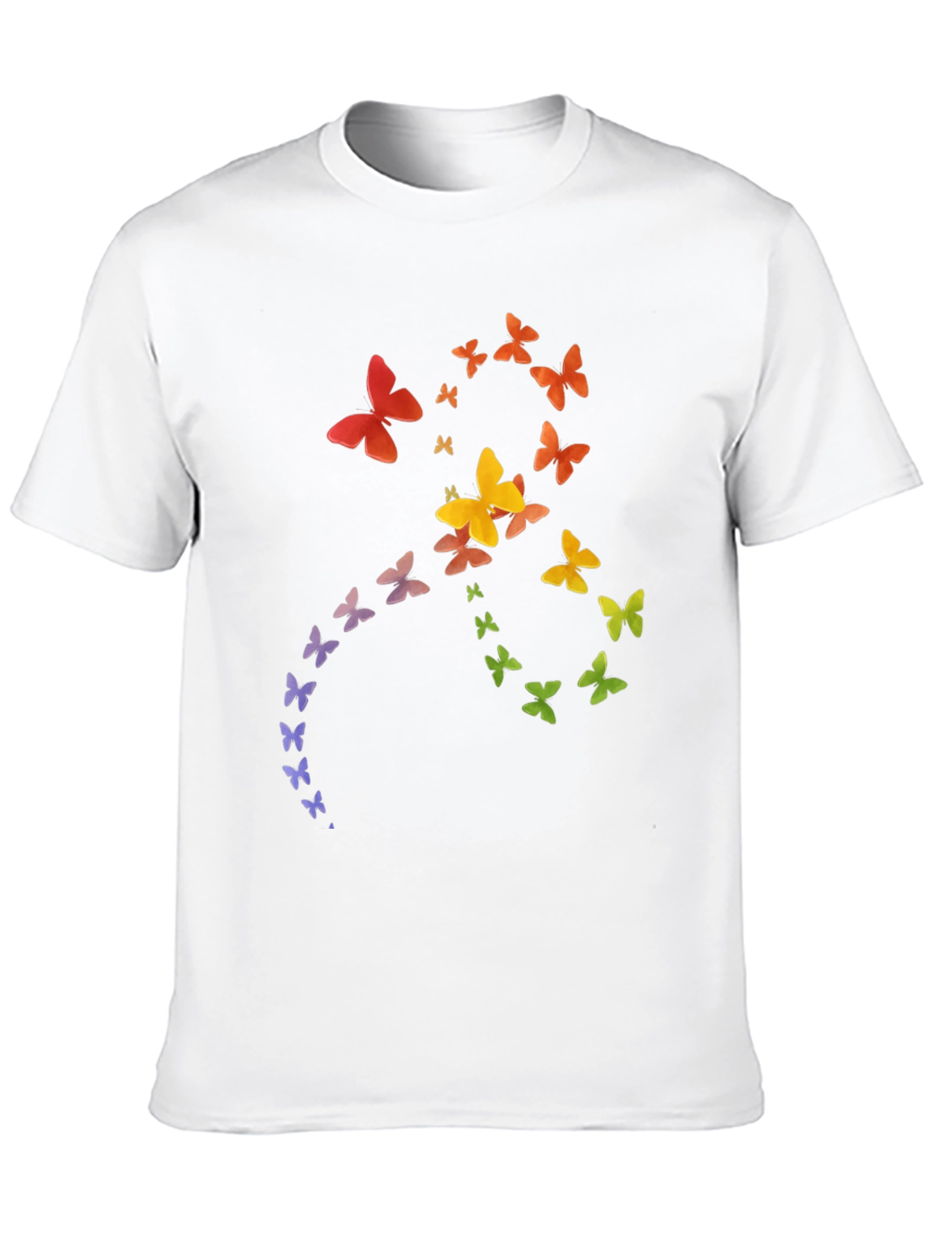 Black Rainbow Butterfly Graphic Tee - Soft Cotton Casual Shirt view 10