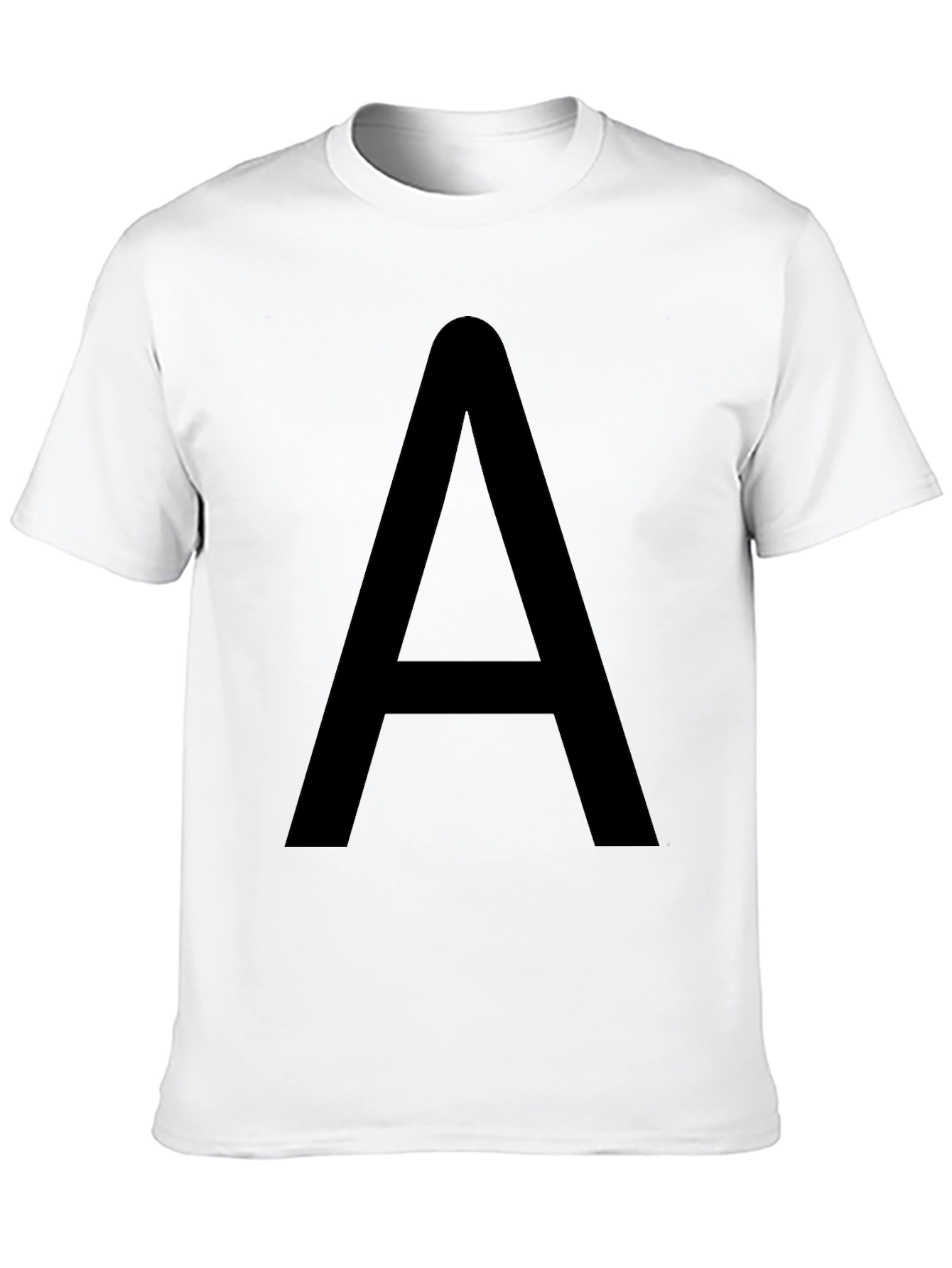 Black Bold Black T-Shirt with Letter A Graphic view 10