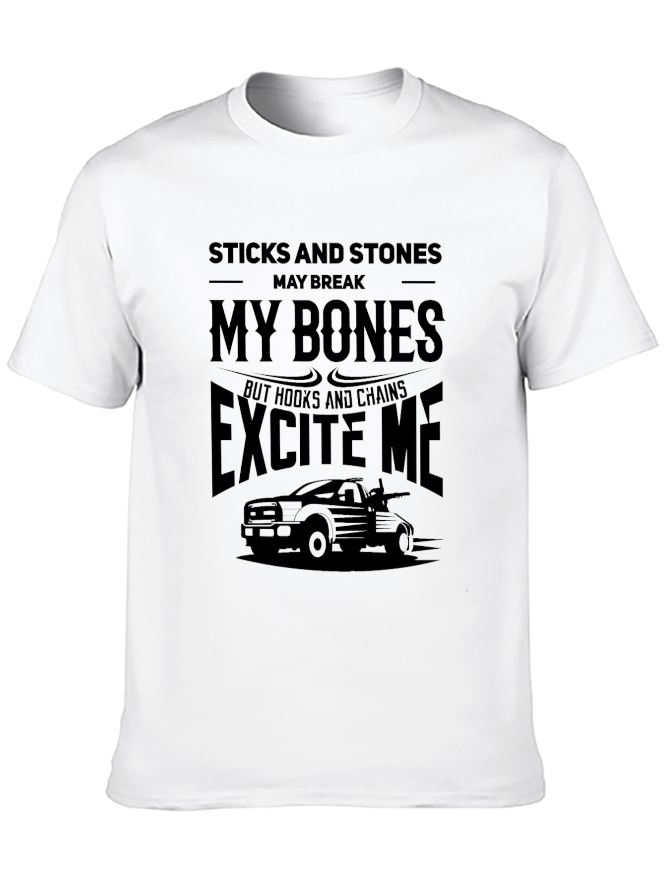 Black Sticks and Stones Tow Truck T-Shirt view 10