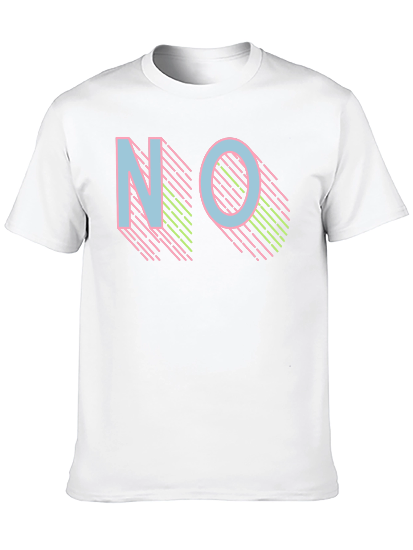 Black Retro NO Graphic Print Men's T-Shirt view 10