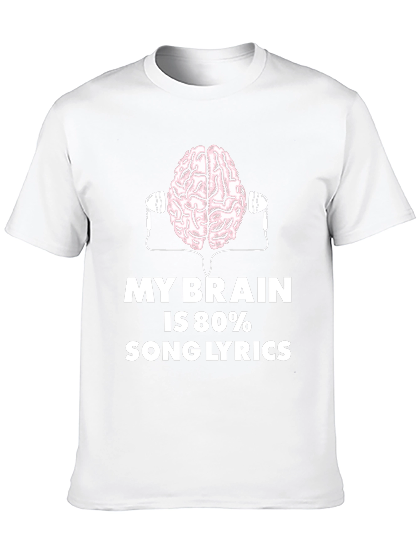 Black Brain 80% Song Lyrics Black T-Shirt view 10
