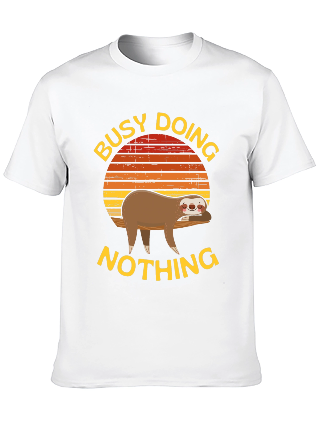 Black Busy Doing Nothing Sloth Graphic Tee view 10