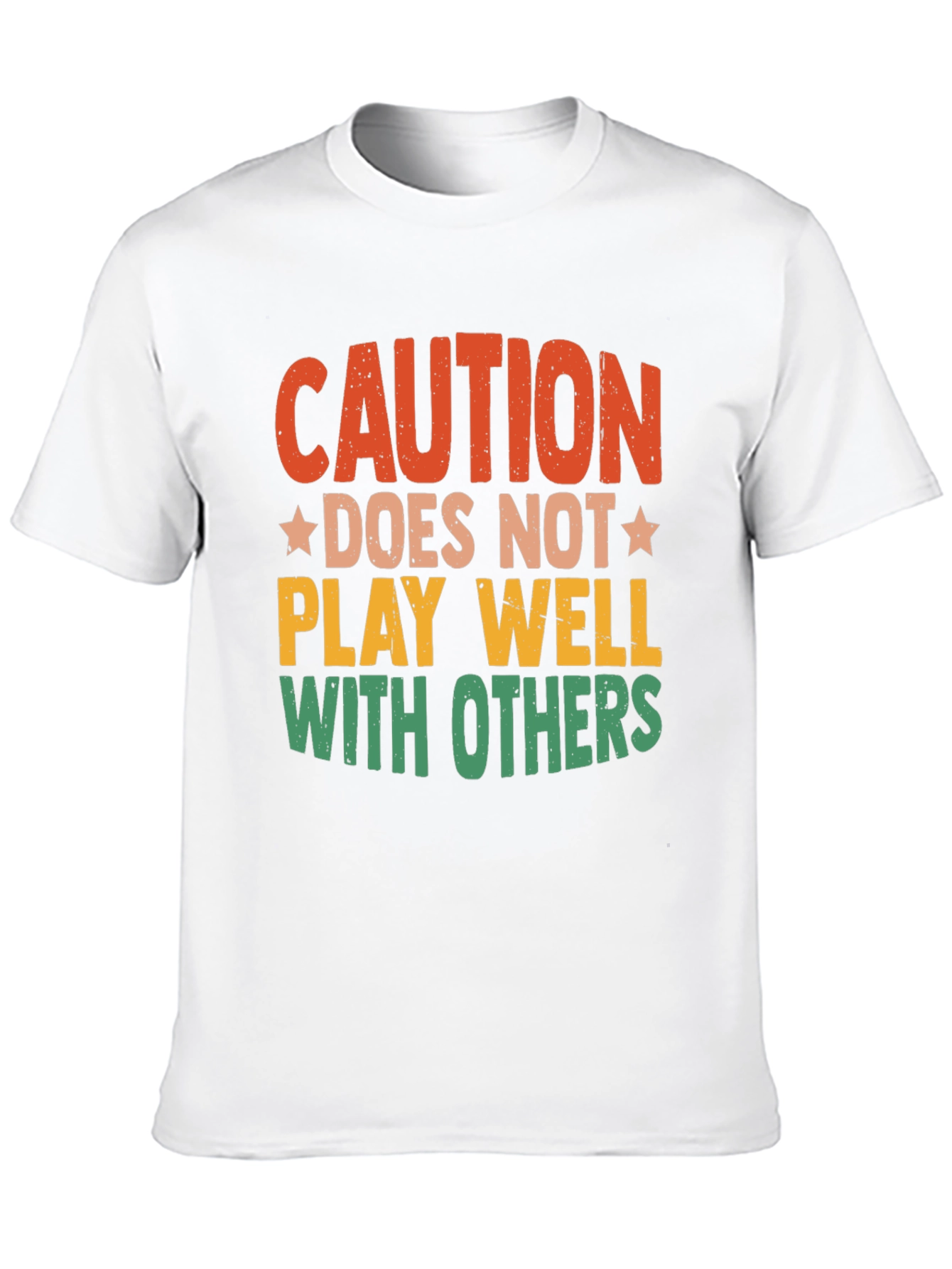 Black Caution: Does Not Play Well With Others T-Shirt view 10
