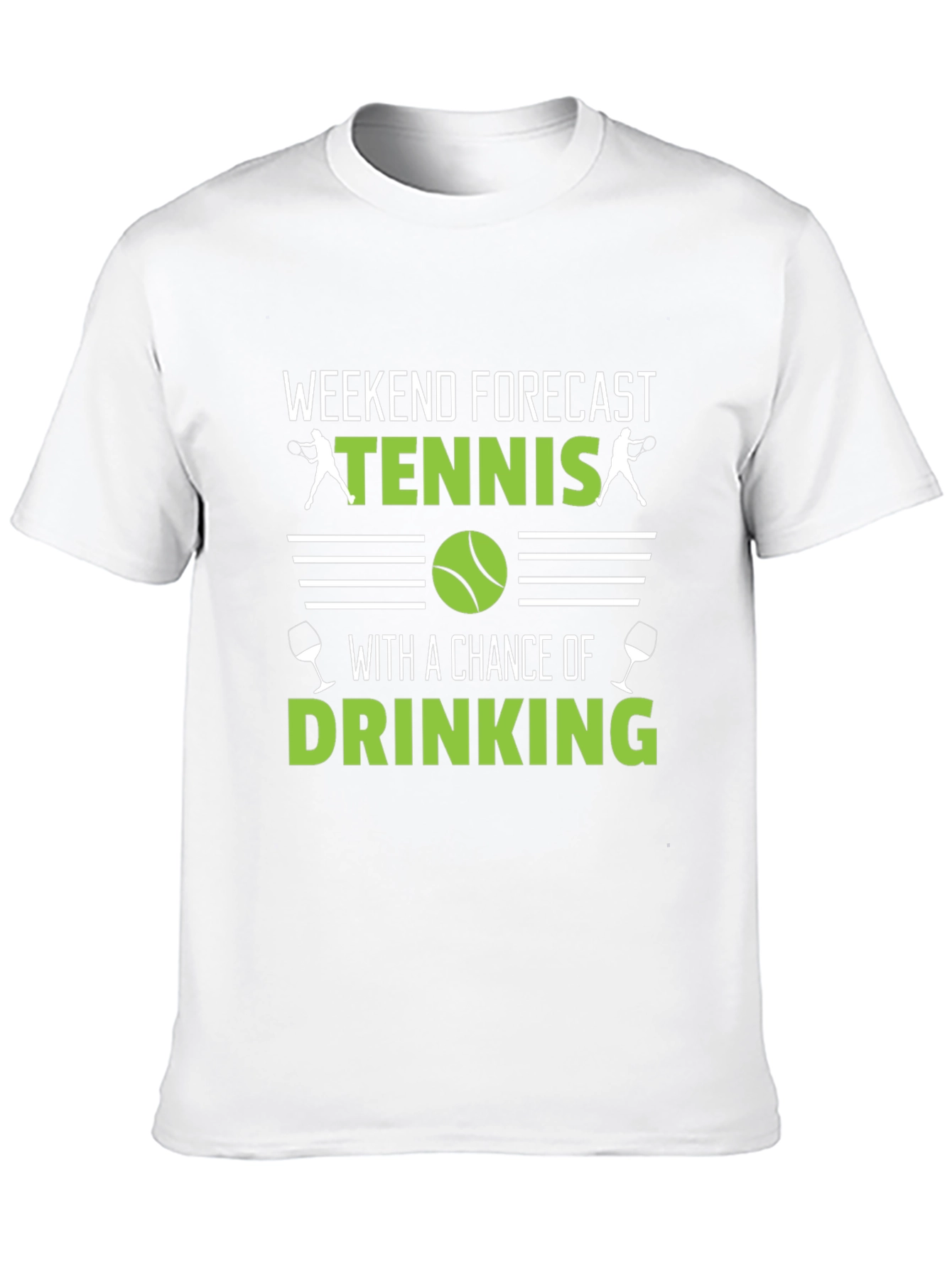 Black Weekend Tennis & Drinking T-Shirt - Funny Forecast Tee view 10