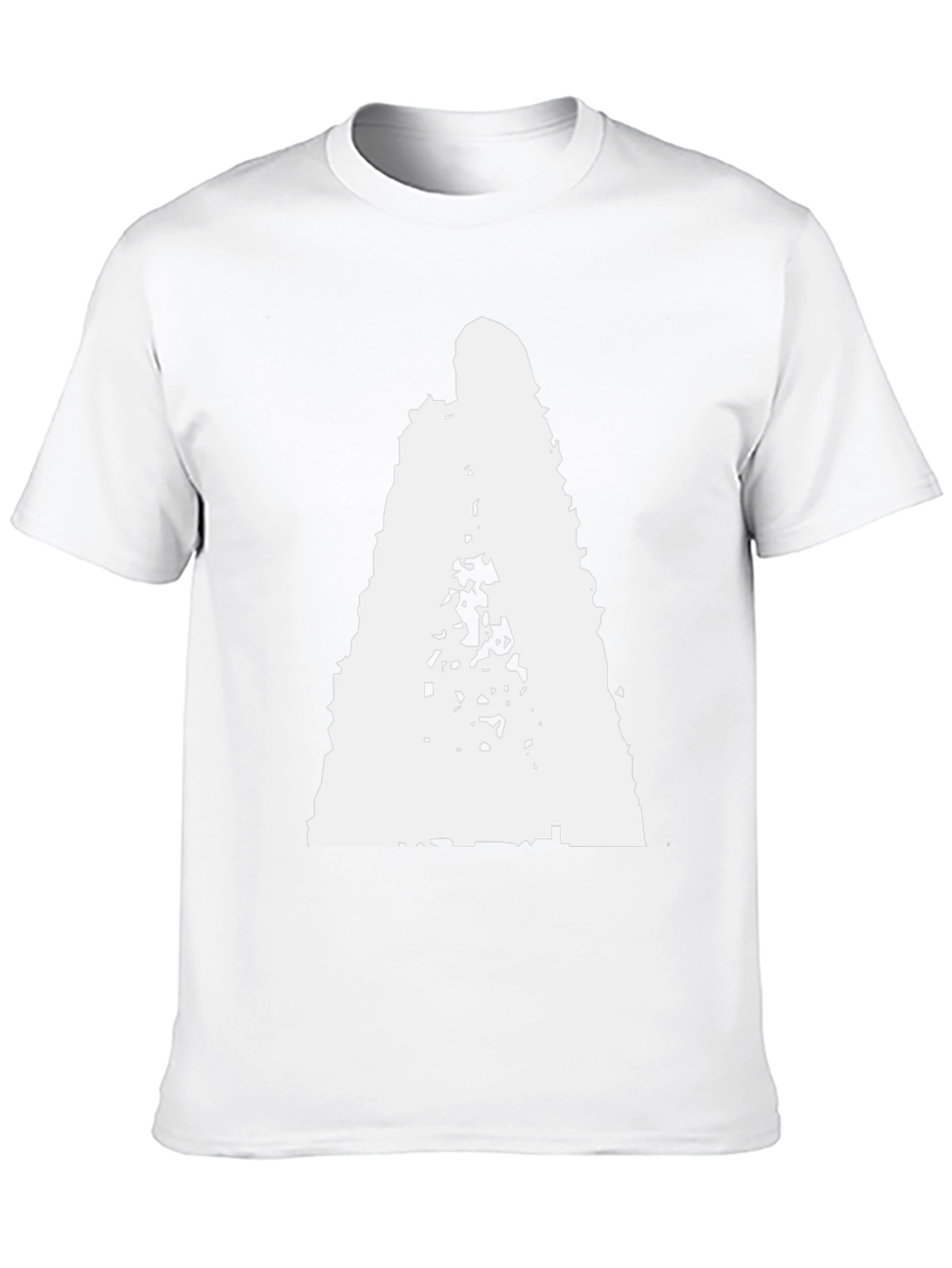 Black Black T-Shirt with Abstract White Figure Print view 10