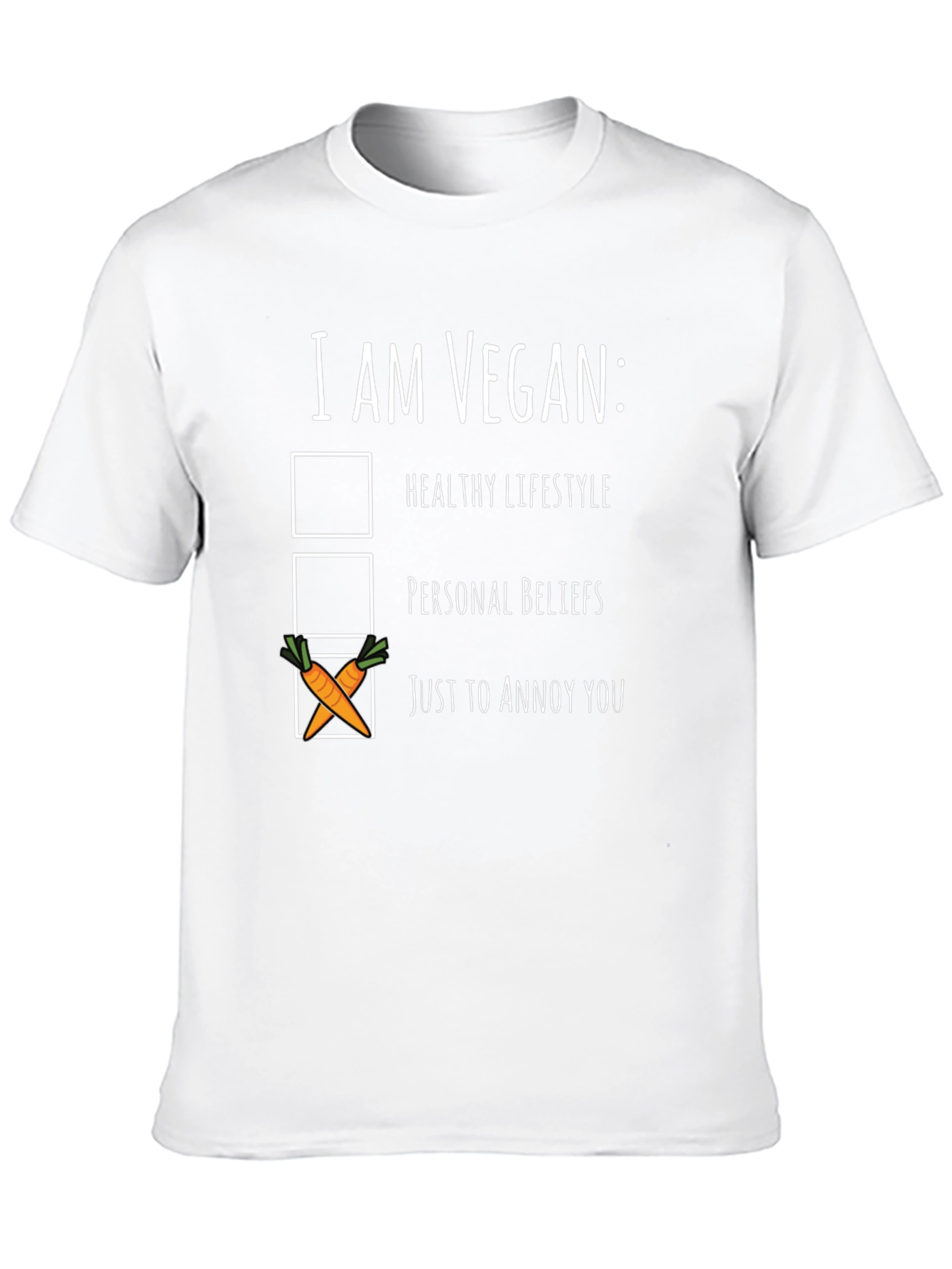 Black Vegan Humor T-Shirt: Just To Annoy You Tee view 10