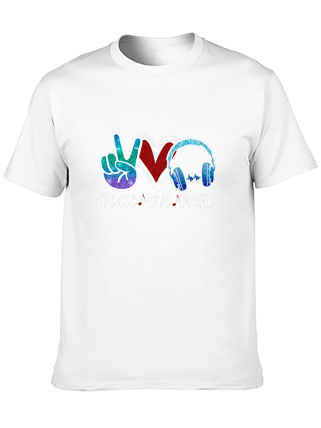 Black Peace Love Music Graphic T-Shirt view 10