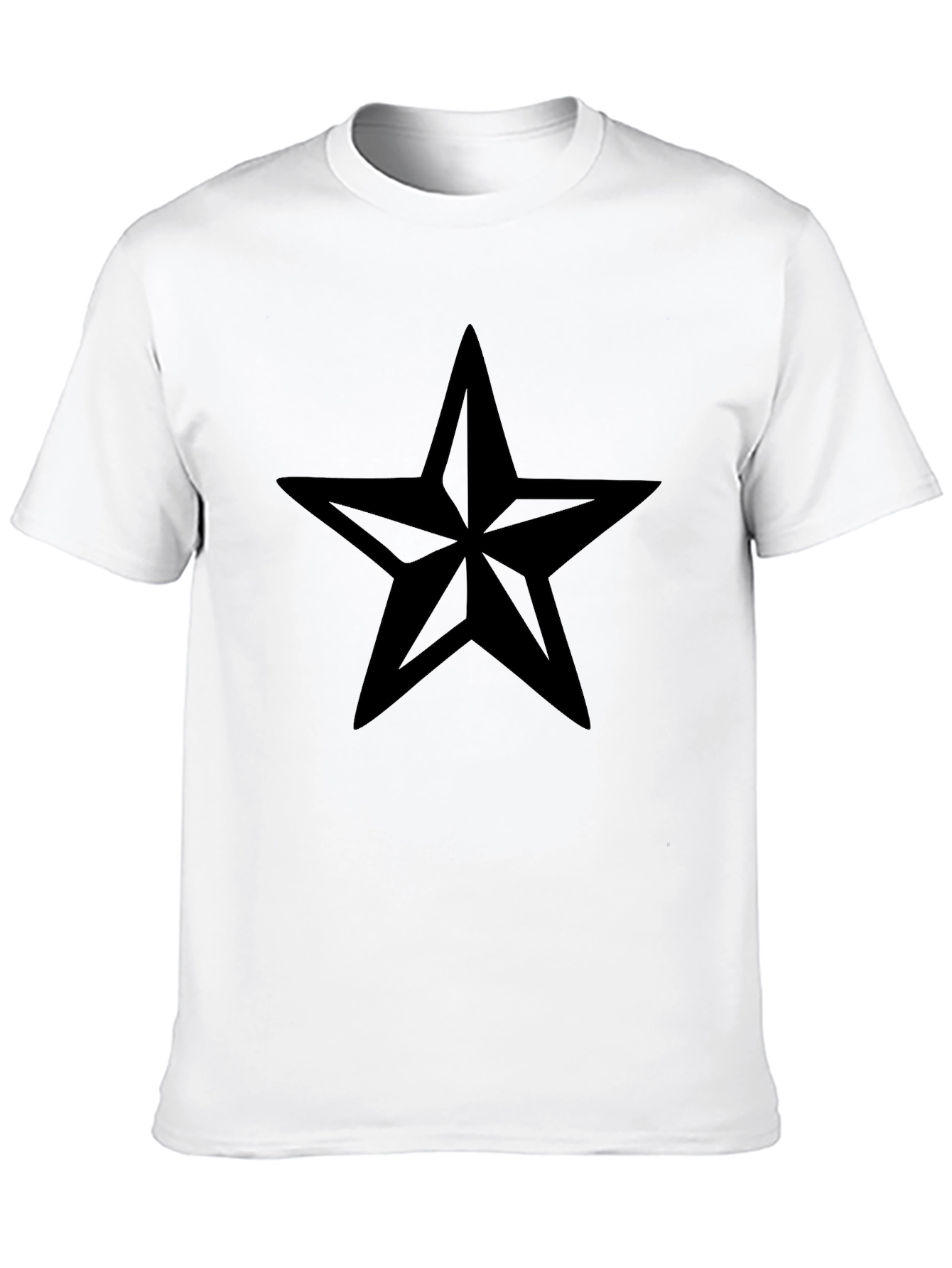 Black Nautical Star Graphic Tee - Black Cotton Blend view 10