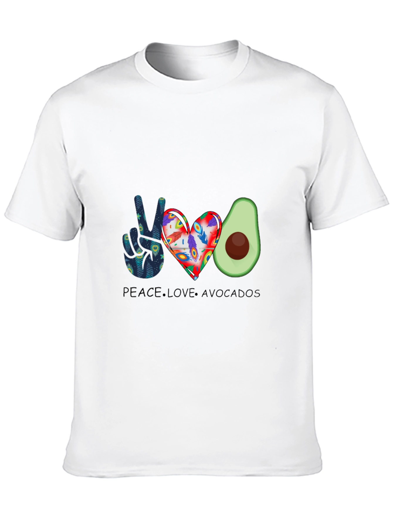 Black Peace Love Avocados Graphic T-Shirt view 10