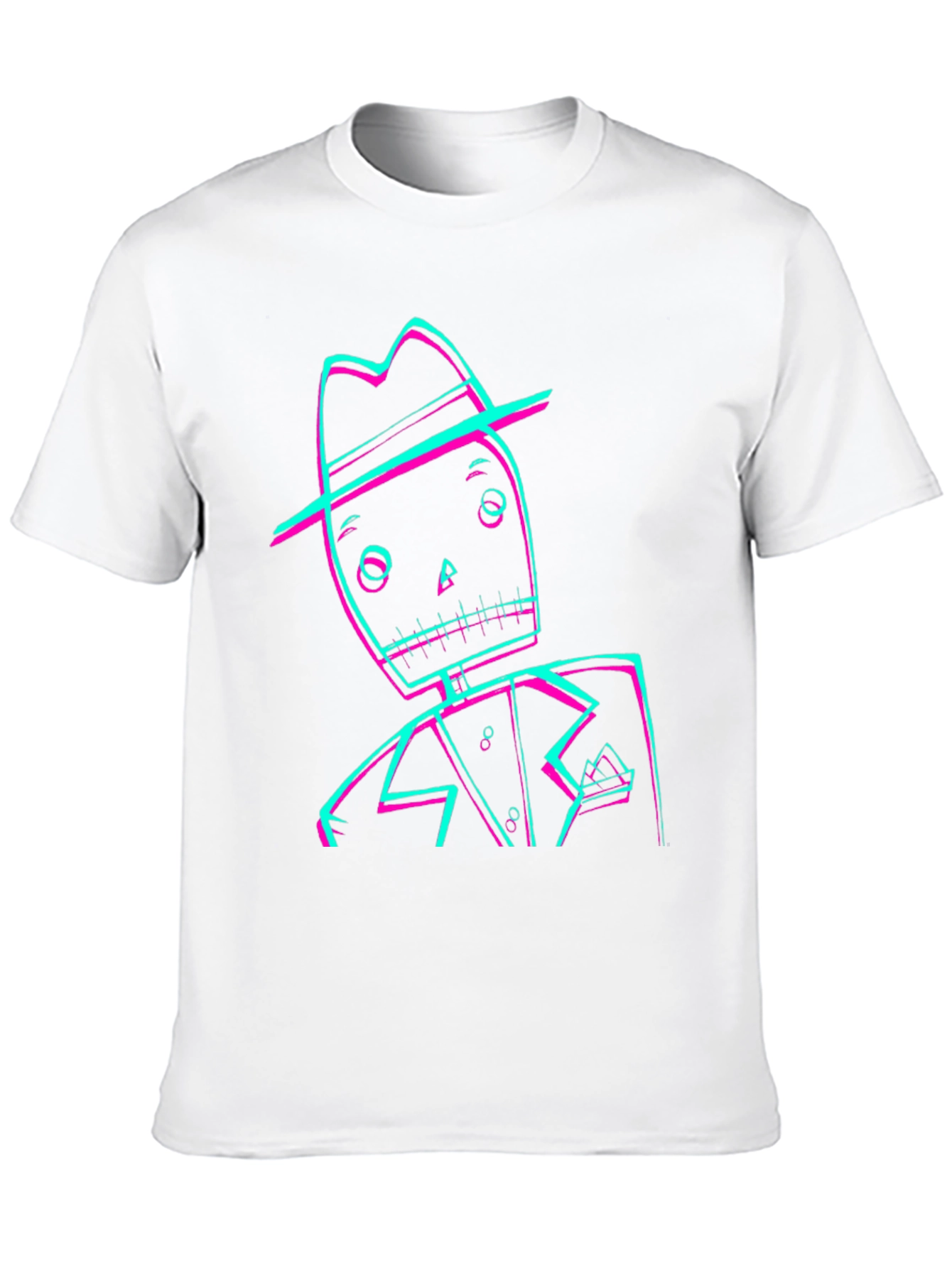 Black Retro Glitch Skeleton Graphic Tee view 10