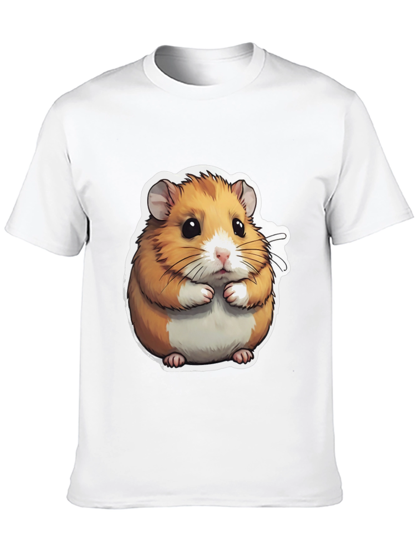 Black Cute Hamster Graphic Tee - Black Cotton Blend view 10