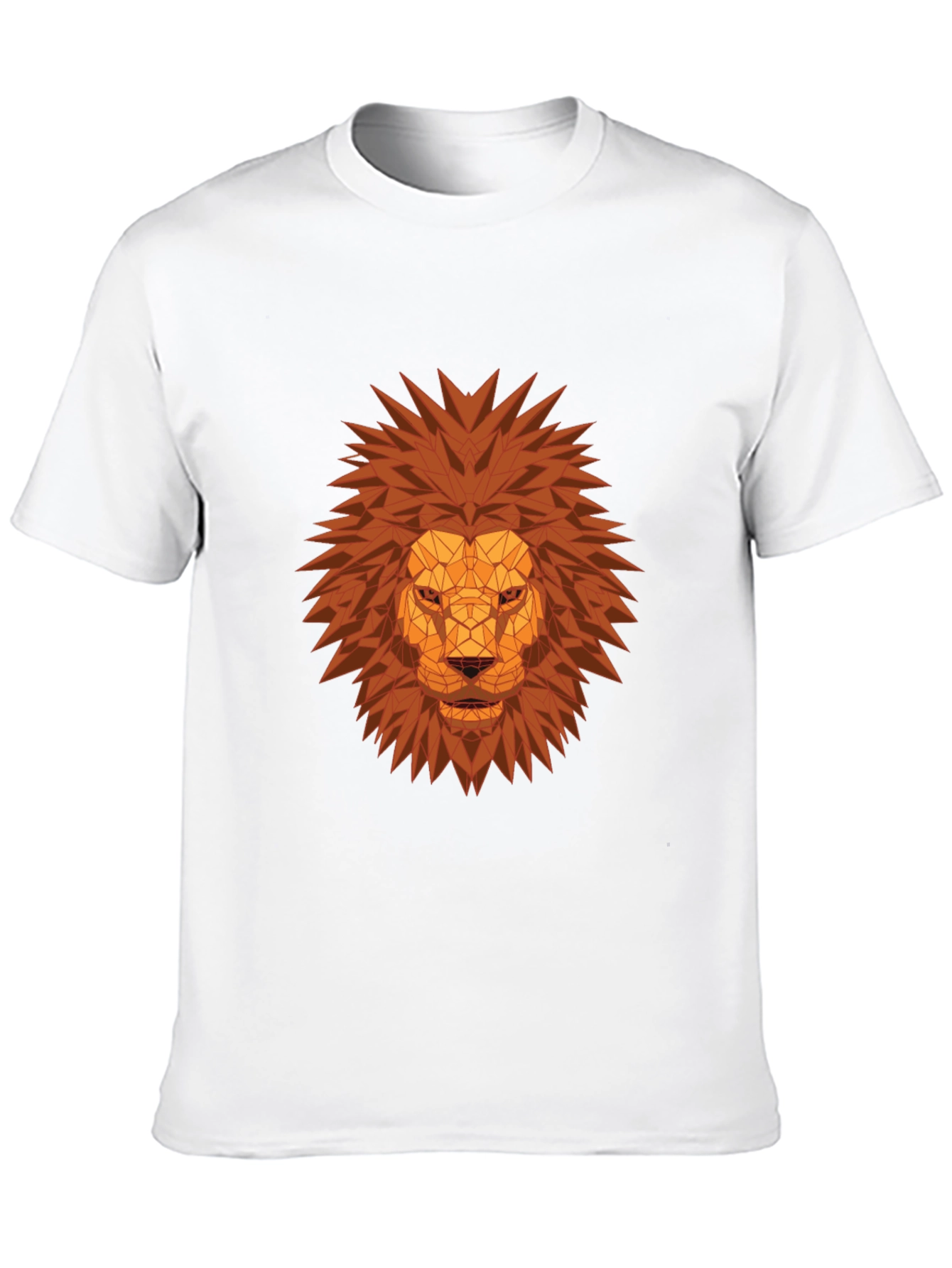 Black Geometric Lion Head Graphic Tee - Black view 10