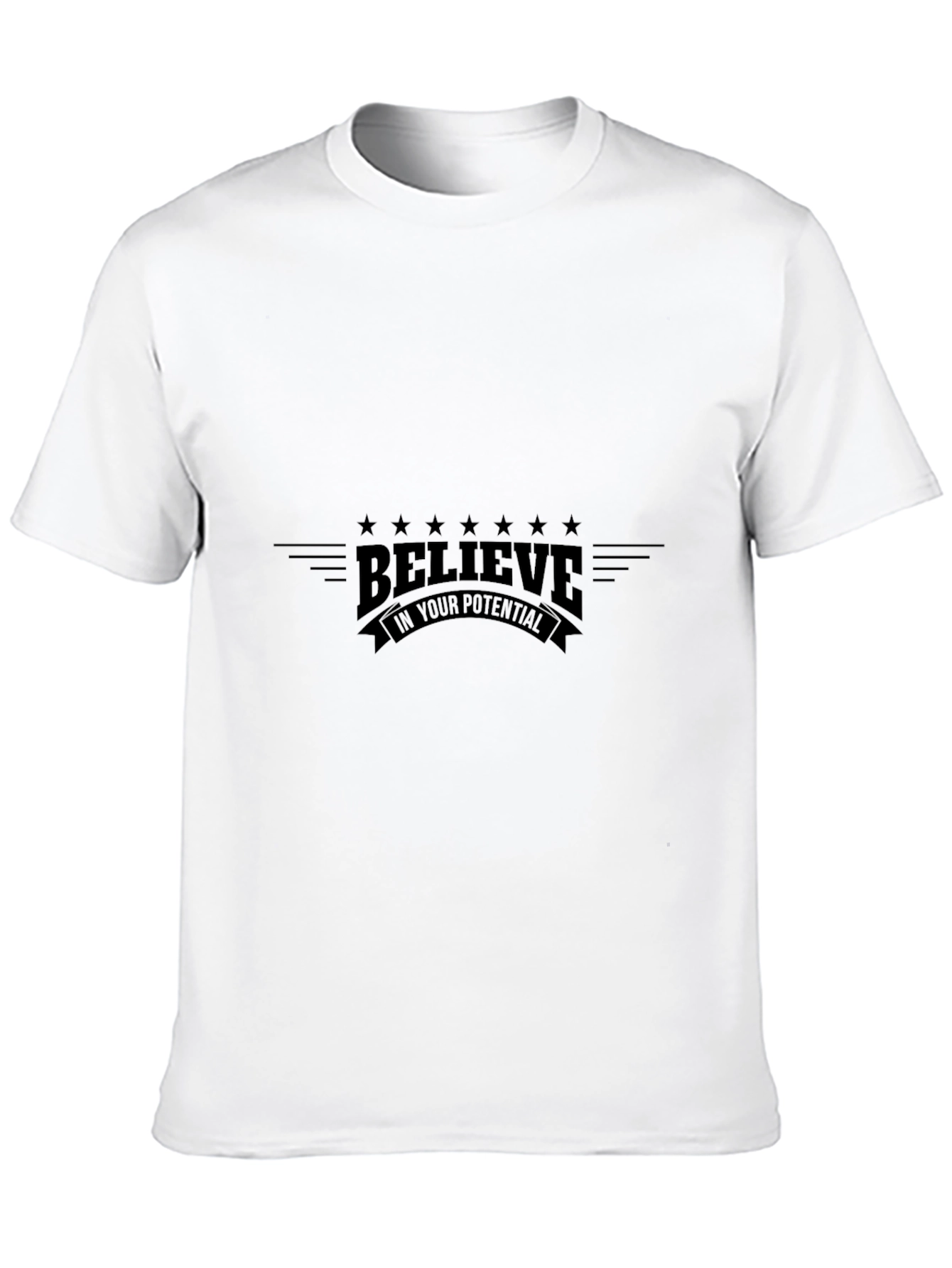 Black Believe In Your Potential Black Graphic T-Shirt view 10
