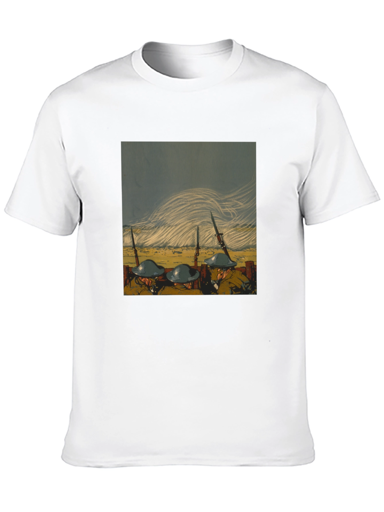 Black Vintage War Art Black T-Shirt view 10