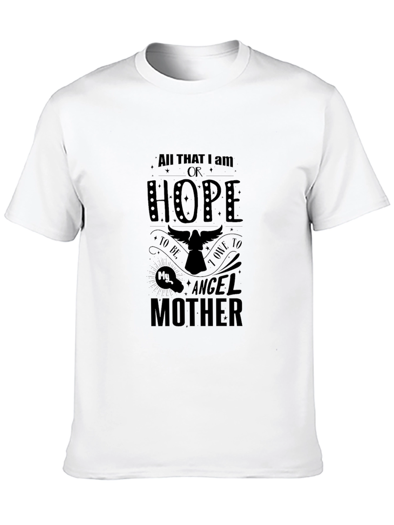 Black Angel Mother Graphic Black T-Shirt view 10