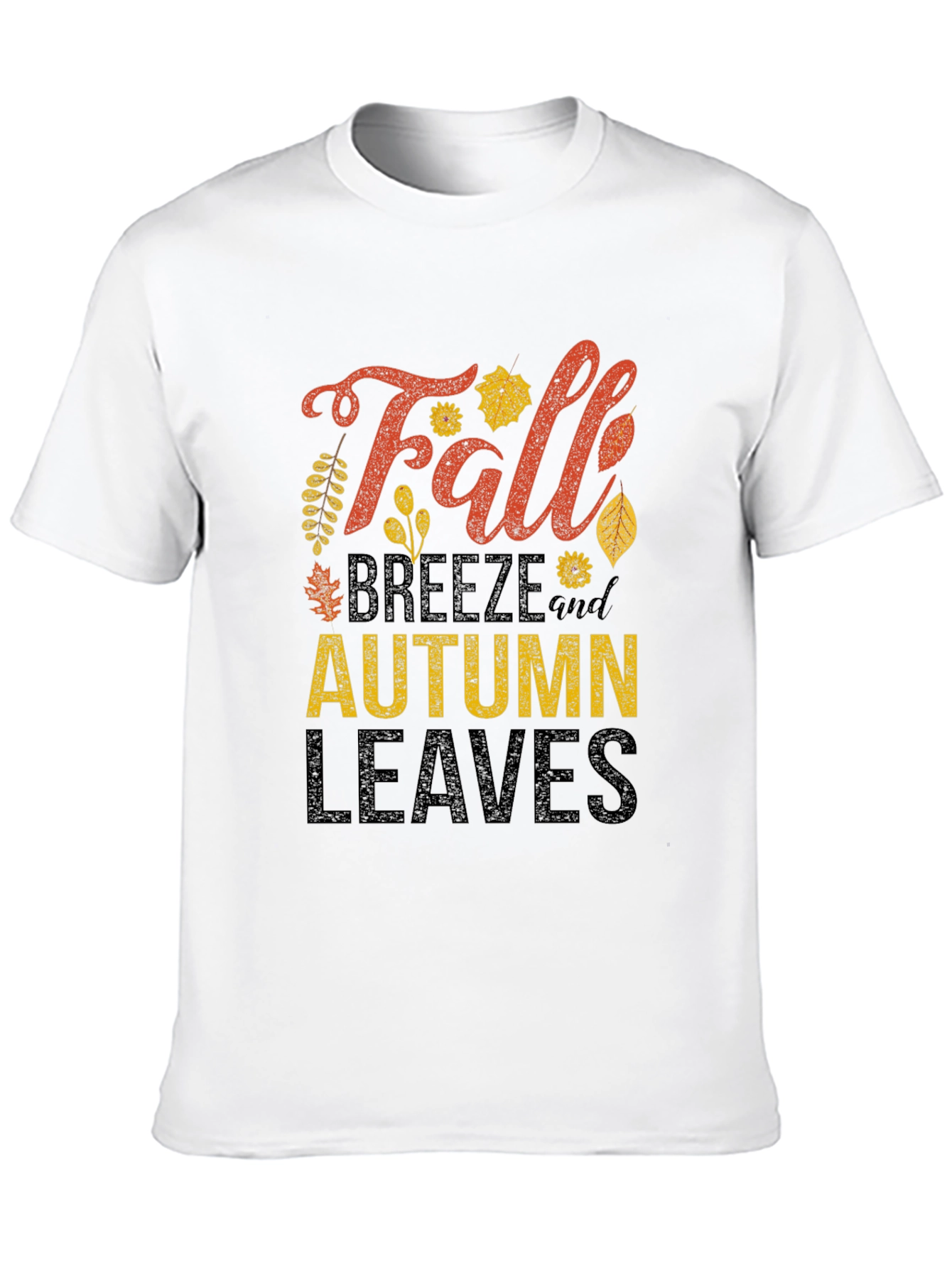 Black Fall Breeze Autumn Leaves Graphic Tee view 10