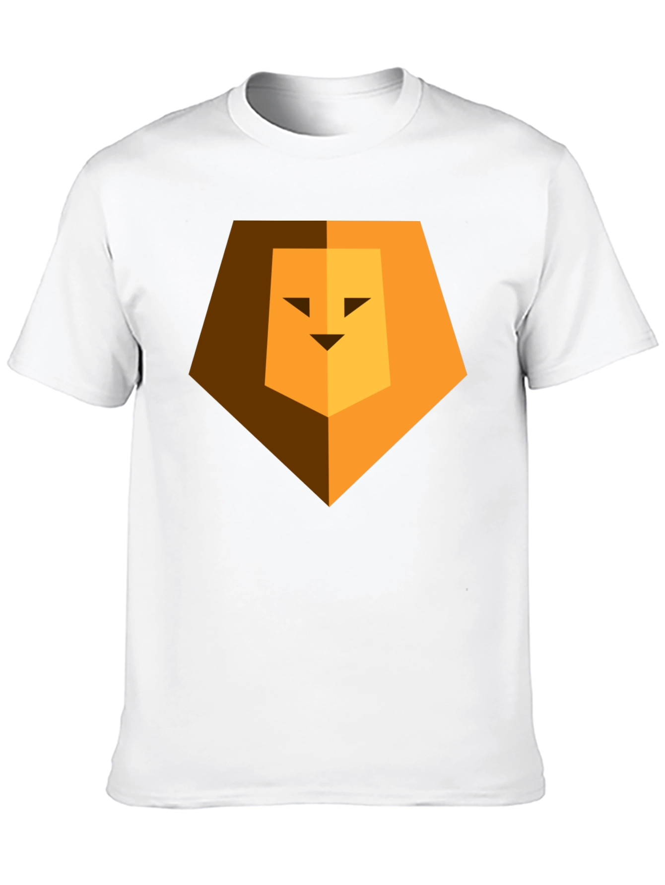 Black Geometric Lion Head Graphic Print Black Tee view 10