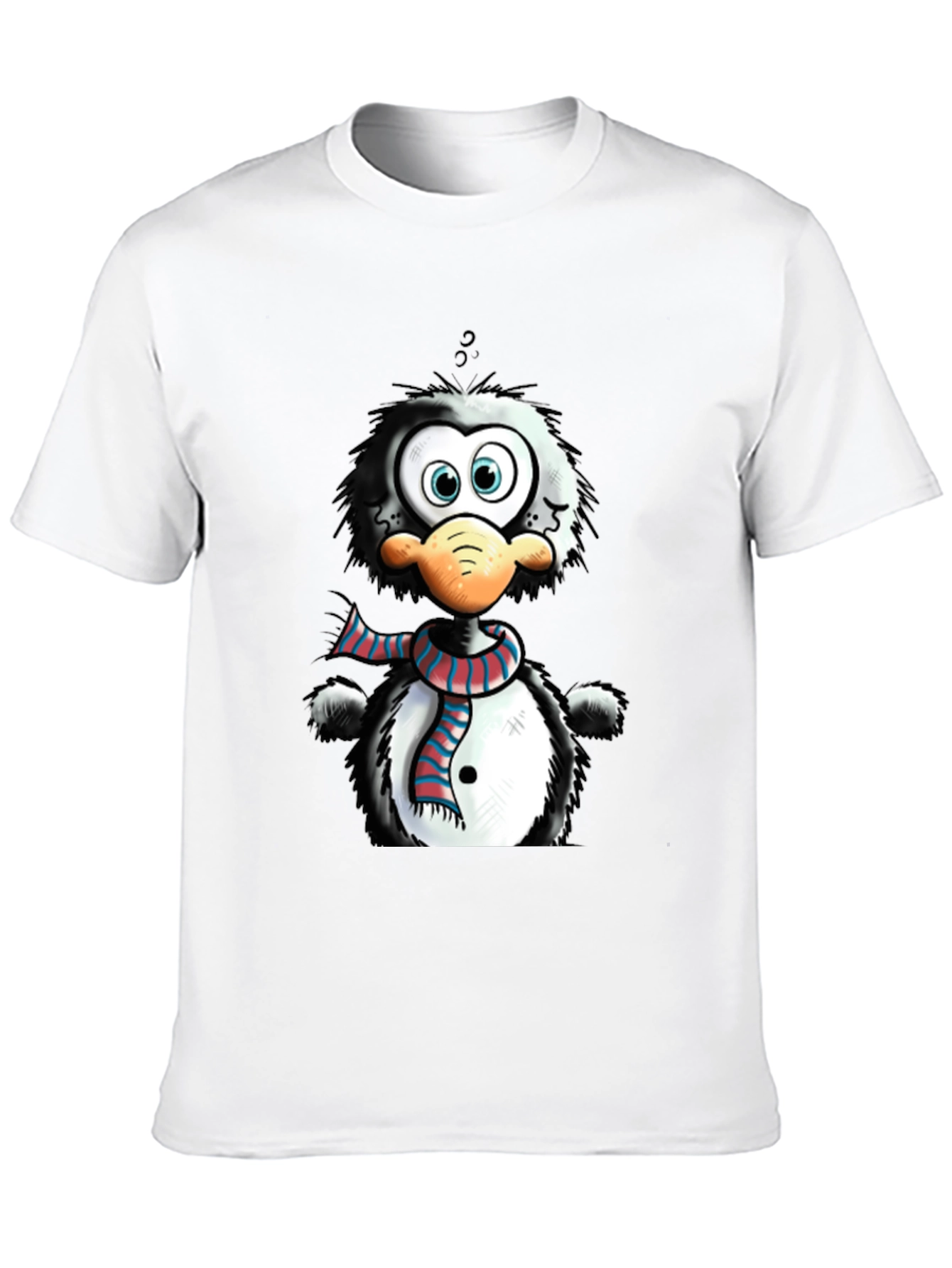 Black Cartoon Penguin Graphic Tee - Quirky Style view 10