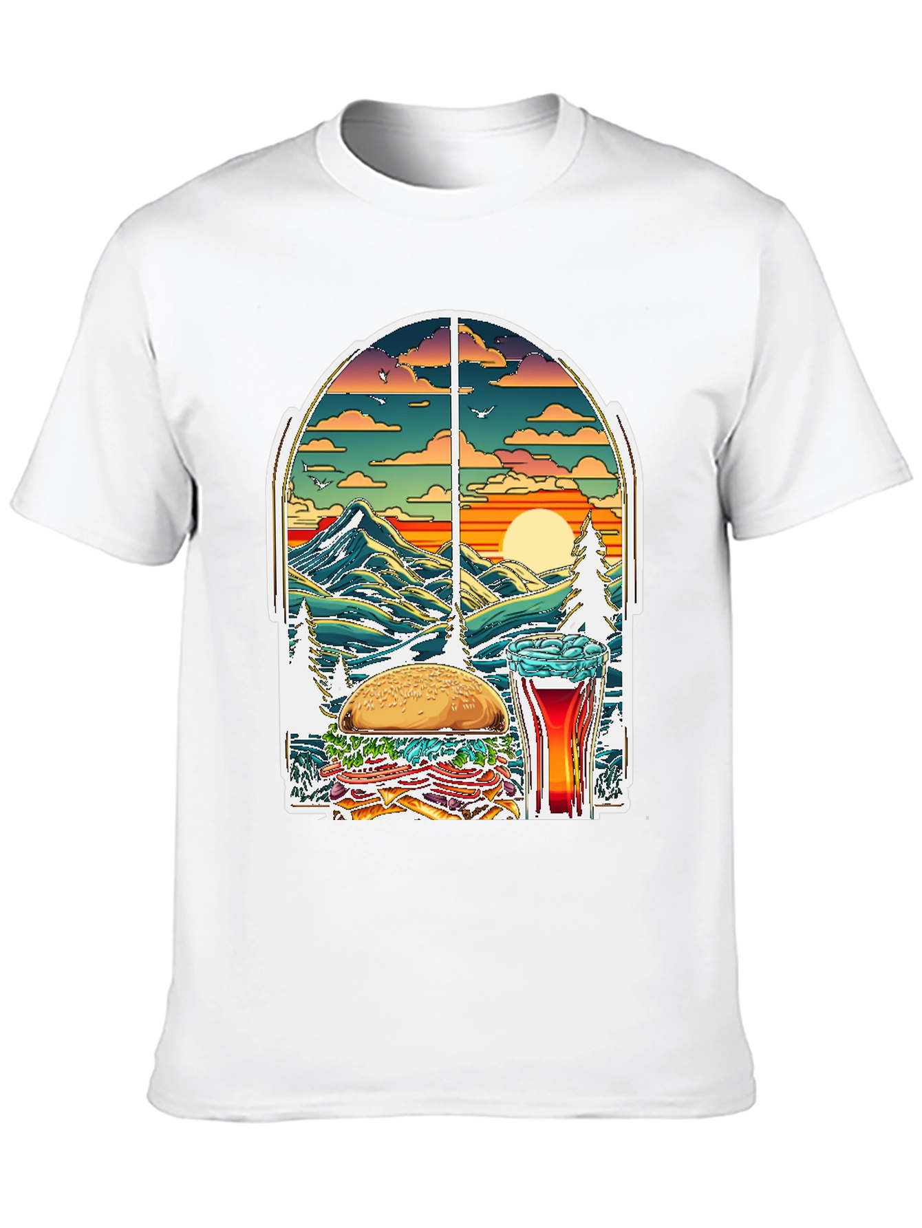 Black Burger Beer Nature T-Shirt view 10