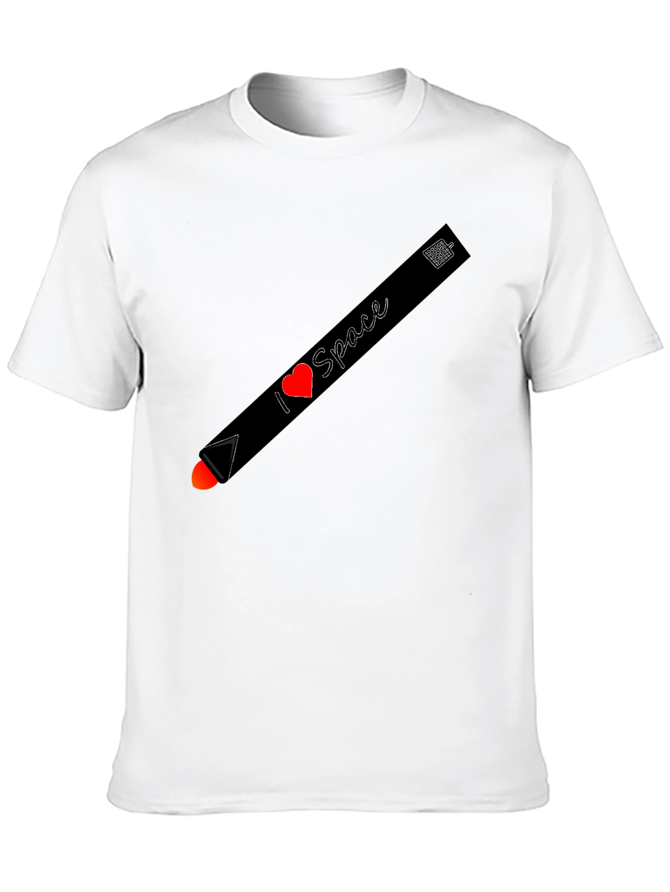 Black I Heart Space T-Shirt - Unique Rocket Design view 10