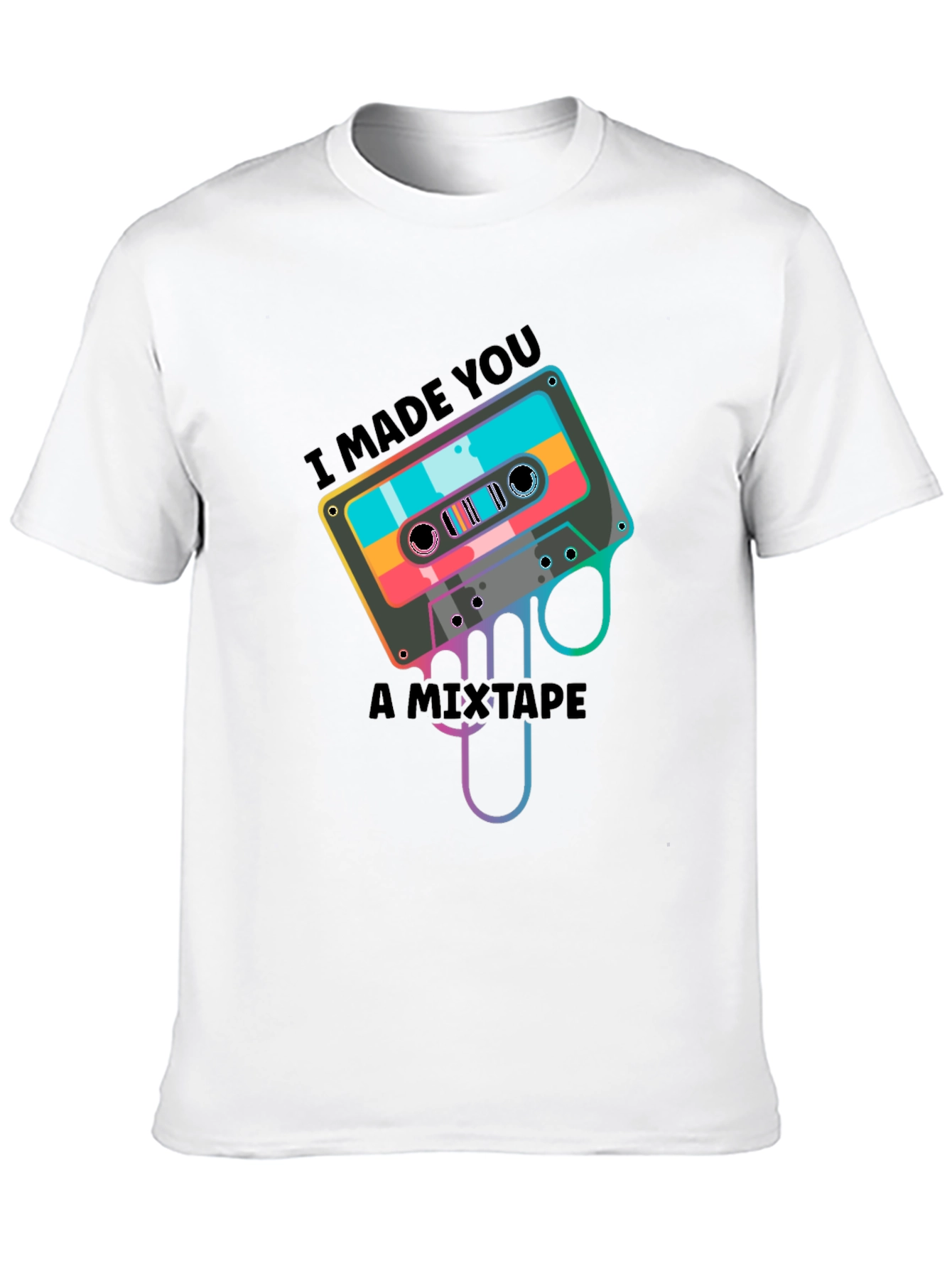 Black Retro Mixtape T-Shirt - I Made You A Mixtape view 10