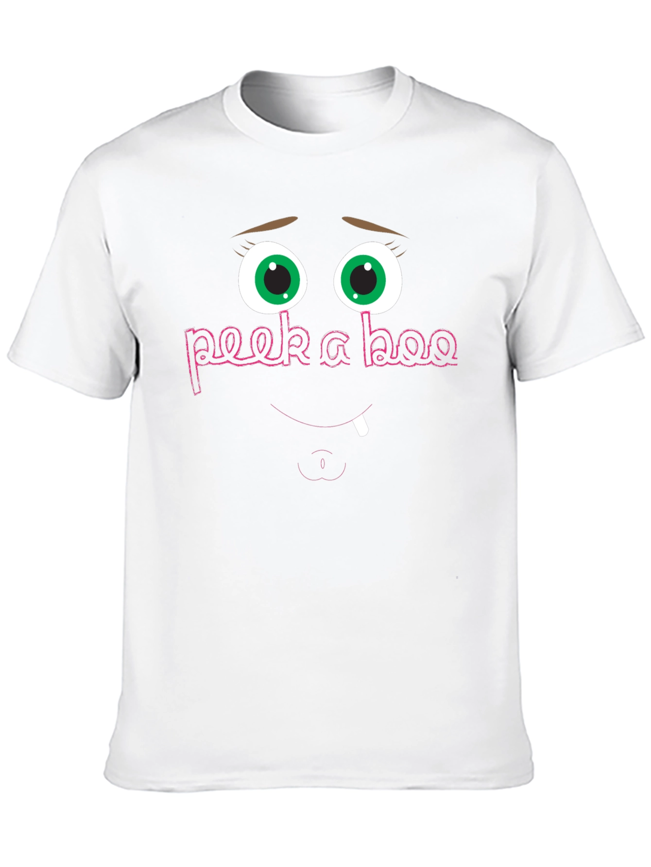 Black Peek-a-Boo Funny Face Graphic Tee - Black Cotton Shirt view 10