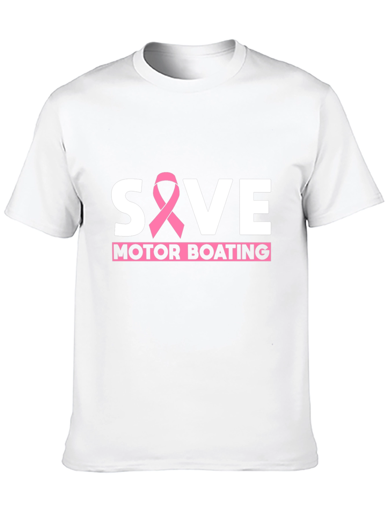 Black Save Motor Boating T-Shirt - Breast Cancer Awareness view 10